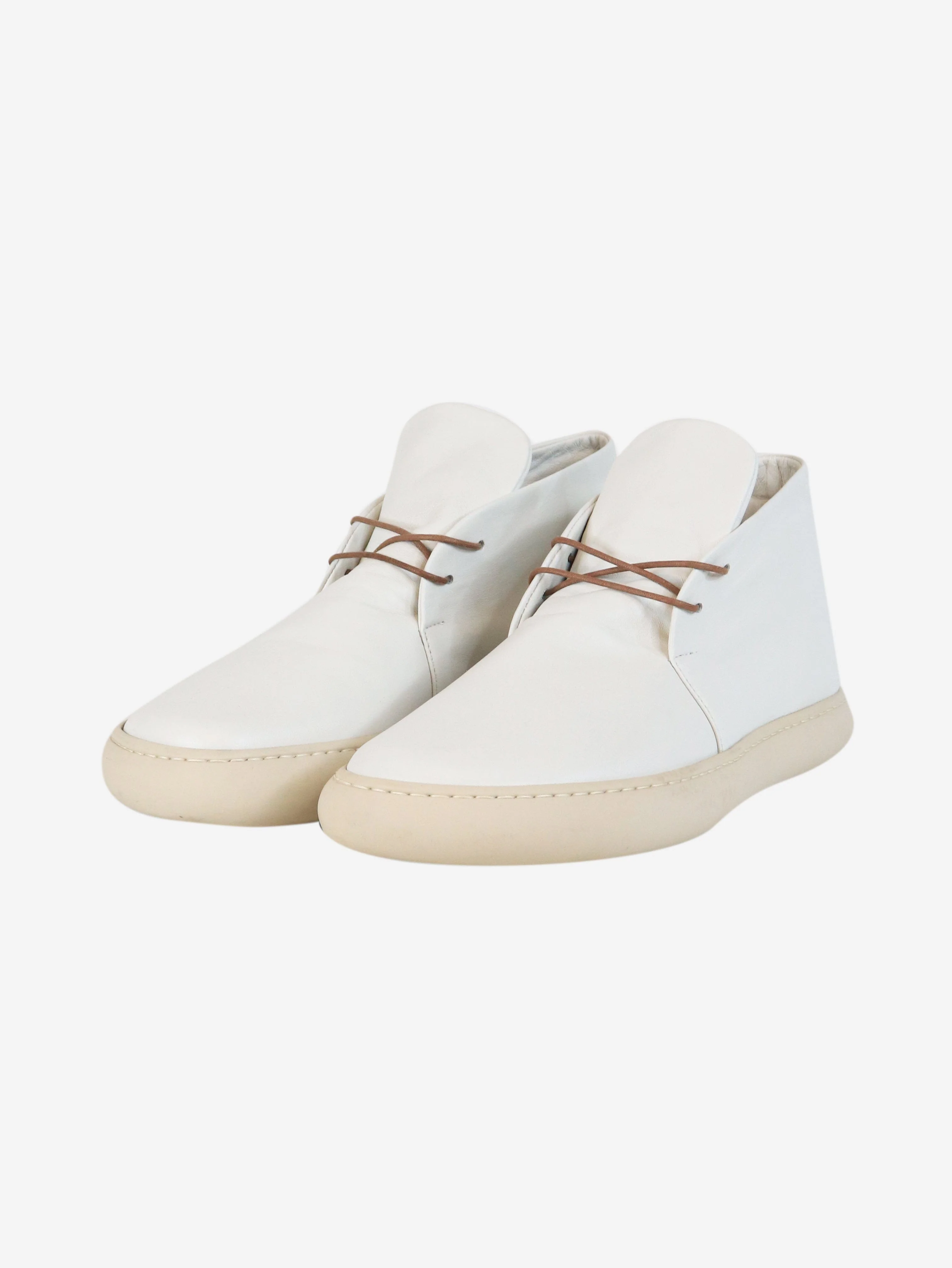 White leather lace-up shoes - size EU 39 - Image 2