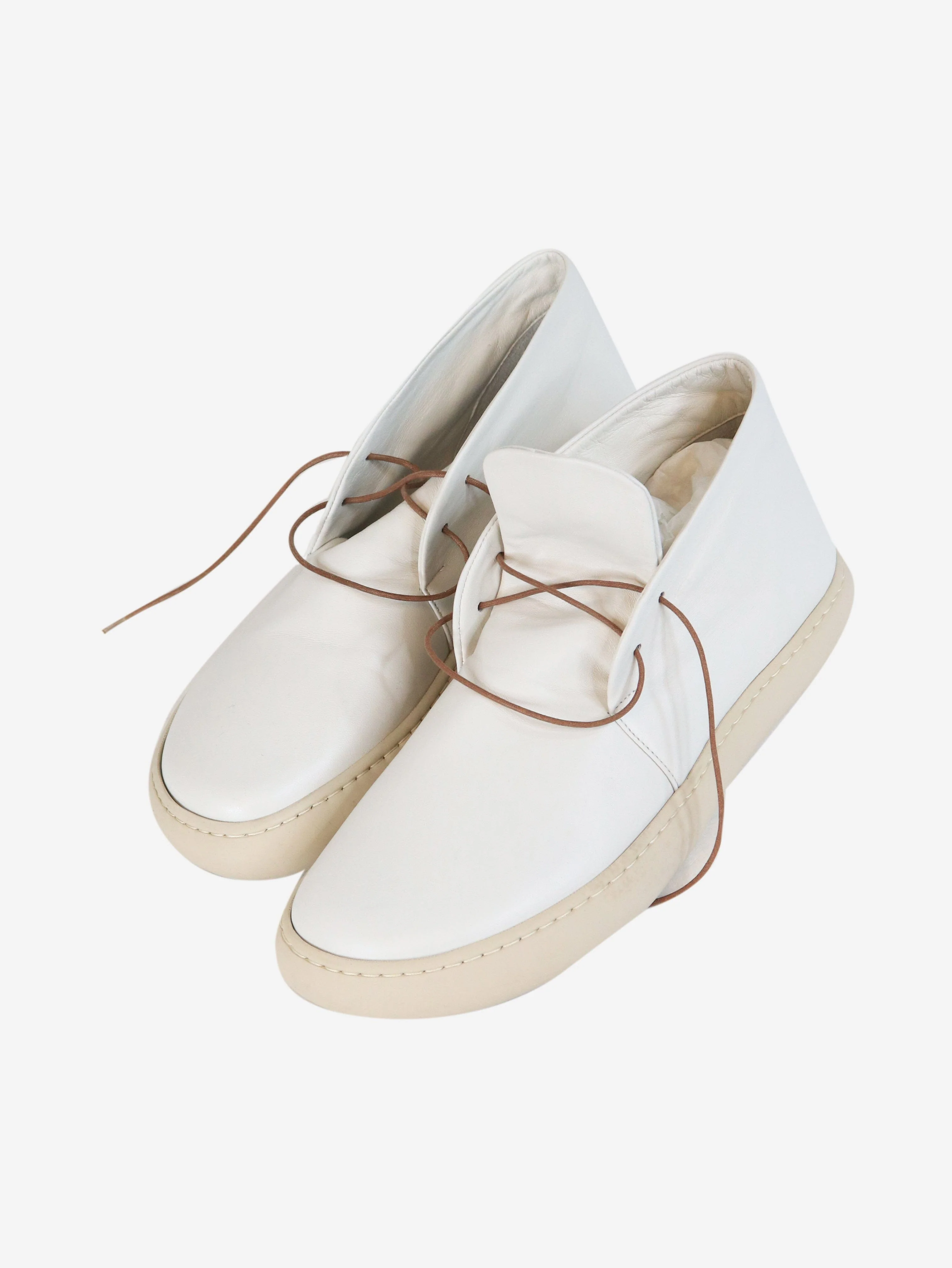 White leather lace-up shoes - size EU 39 - Image 5