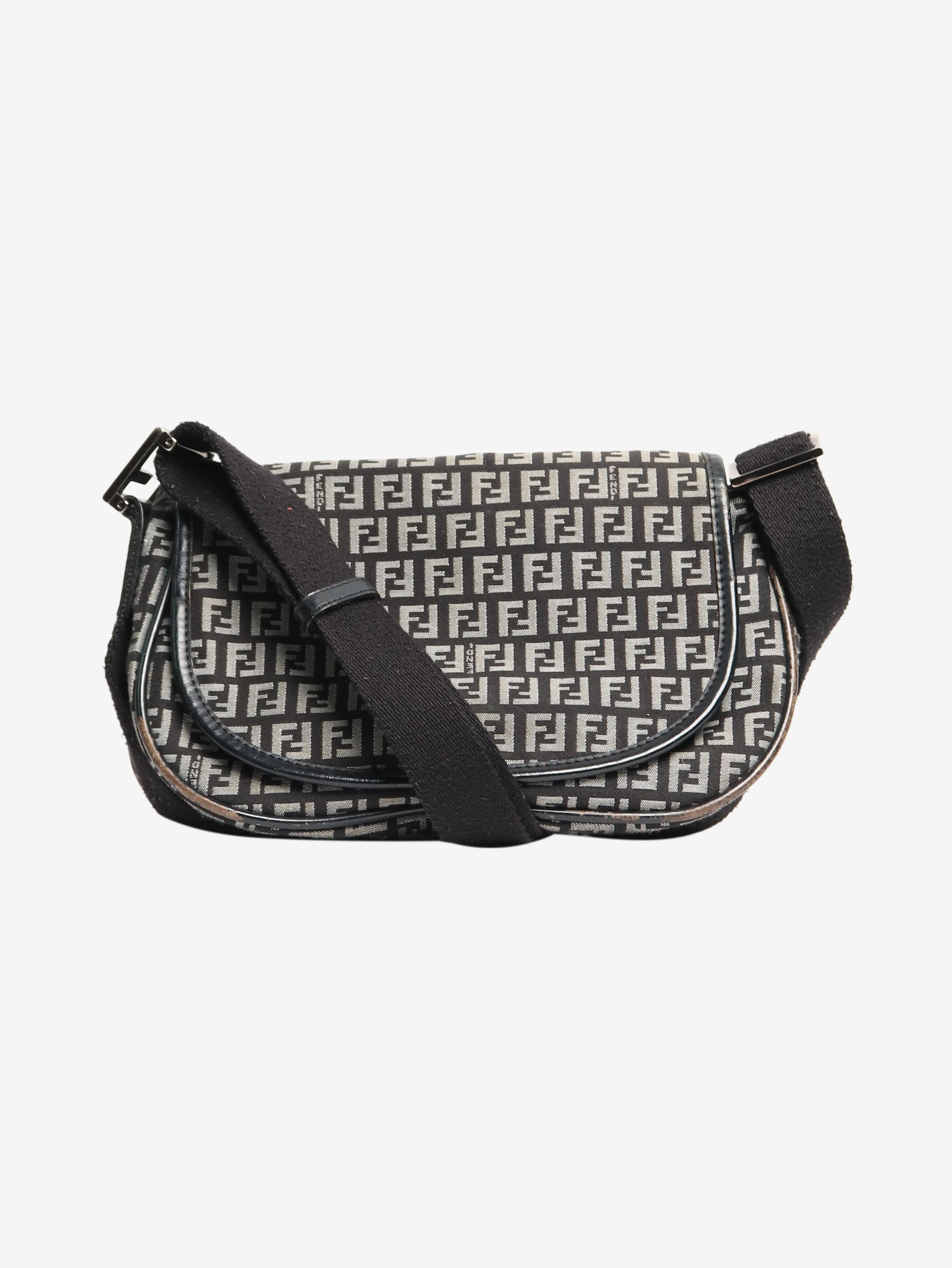 Black and grey Zucchino canvas shoulder bag