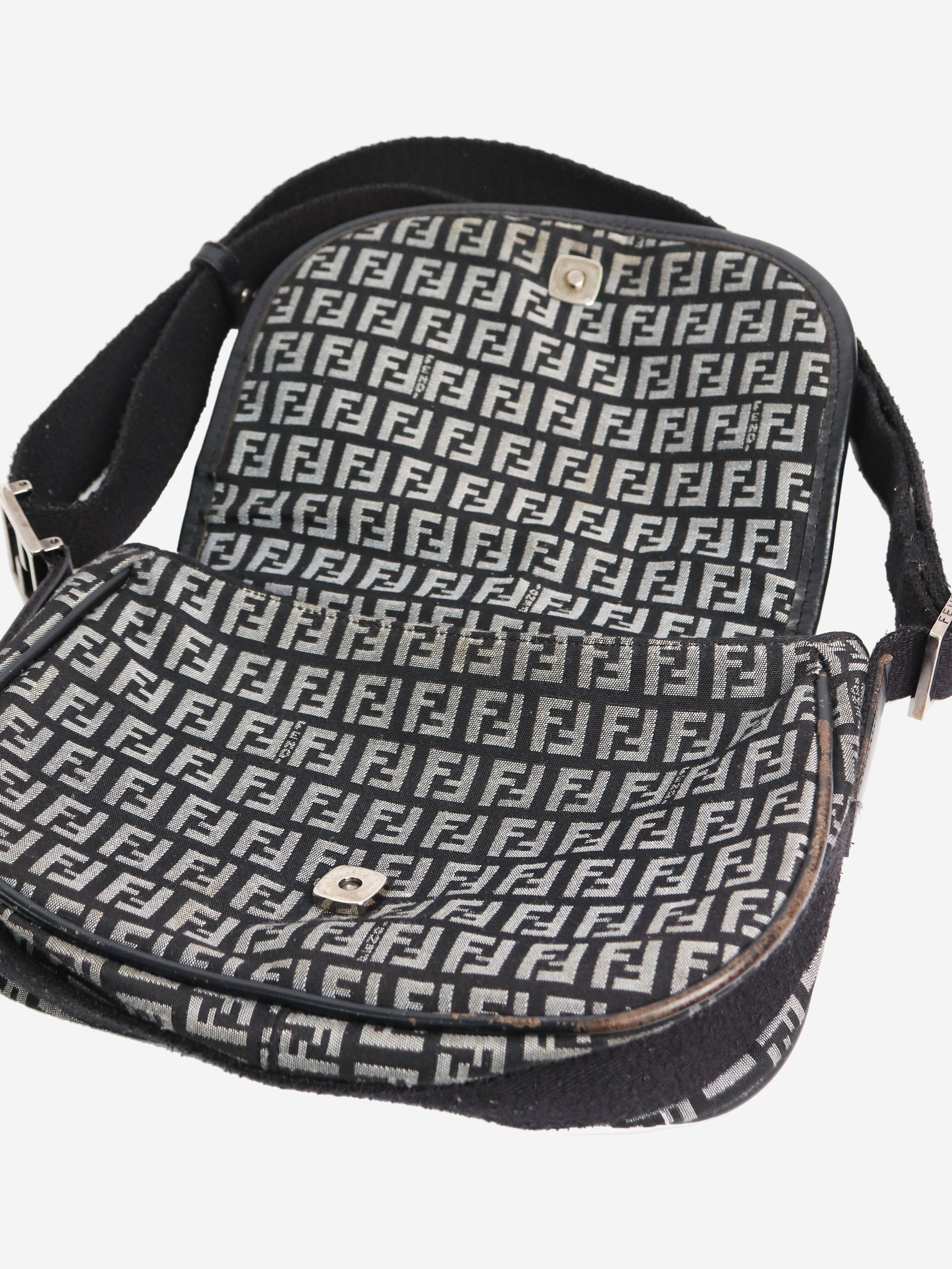 Black and grey Zucchino canvas shoulder bag - Image 4