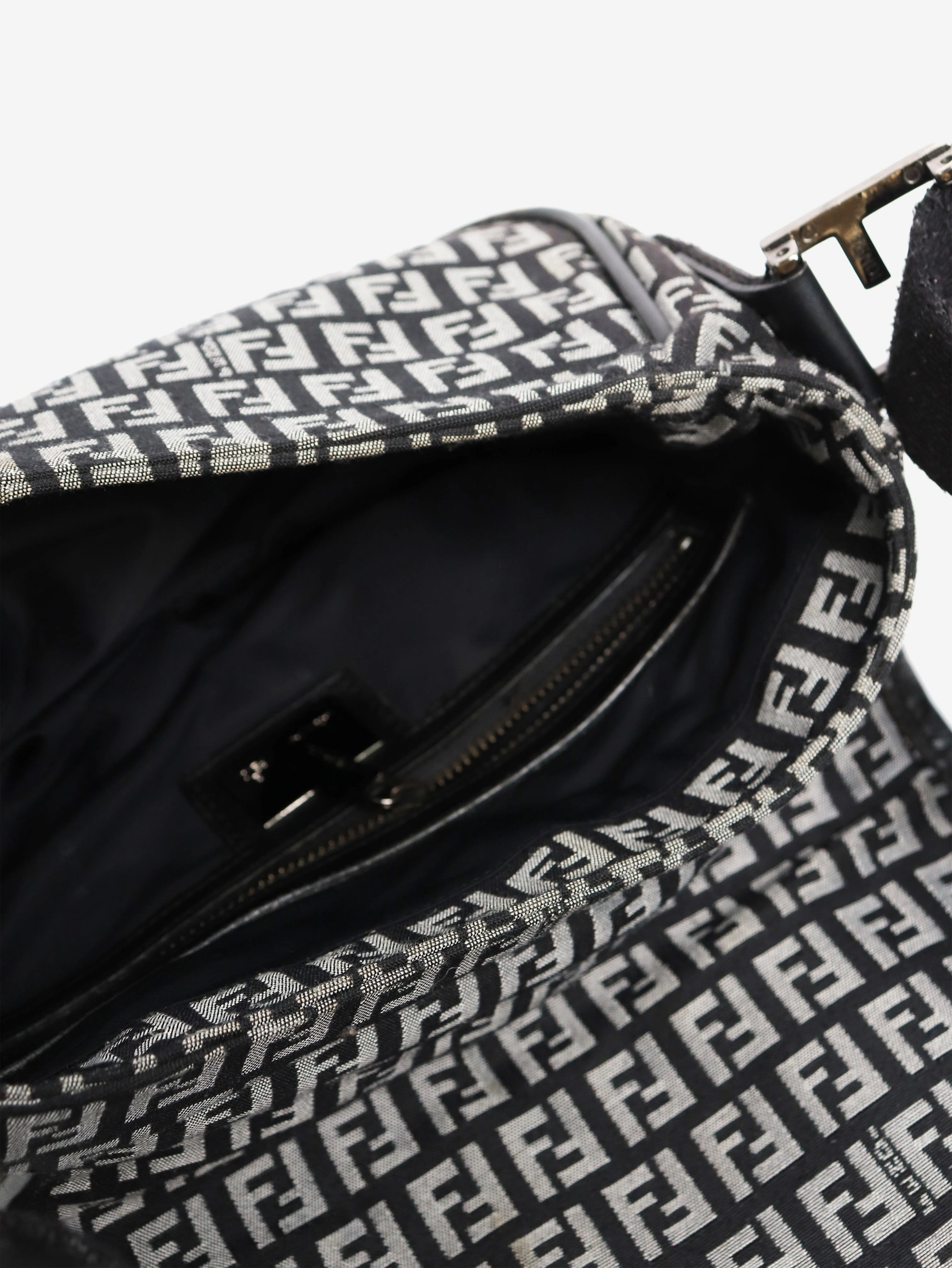 Black and grey Zucchino canvas shoulder bag - Image 5