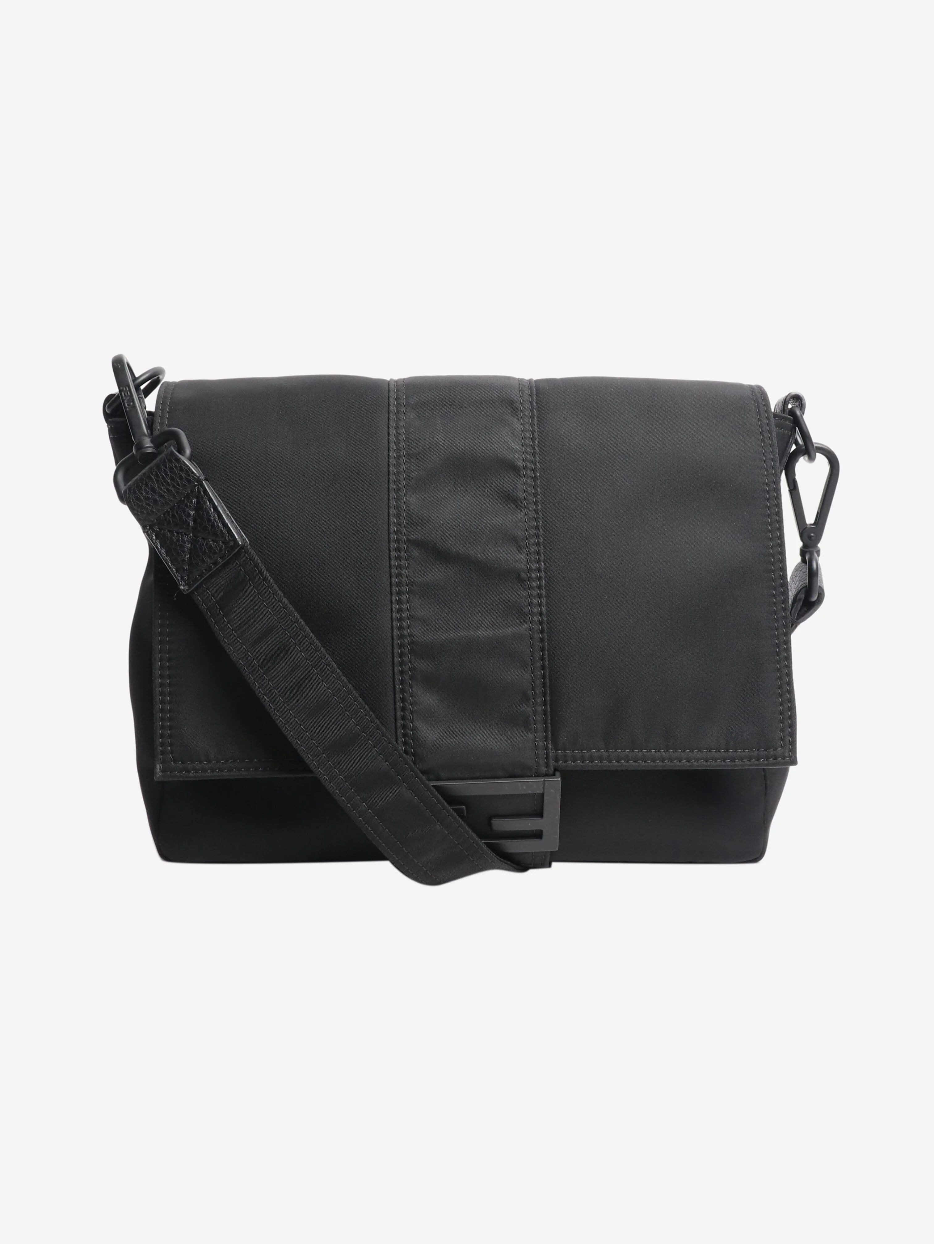 Black nylon Baguette bag