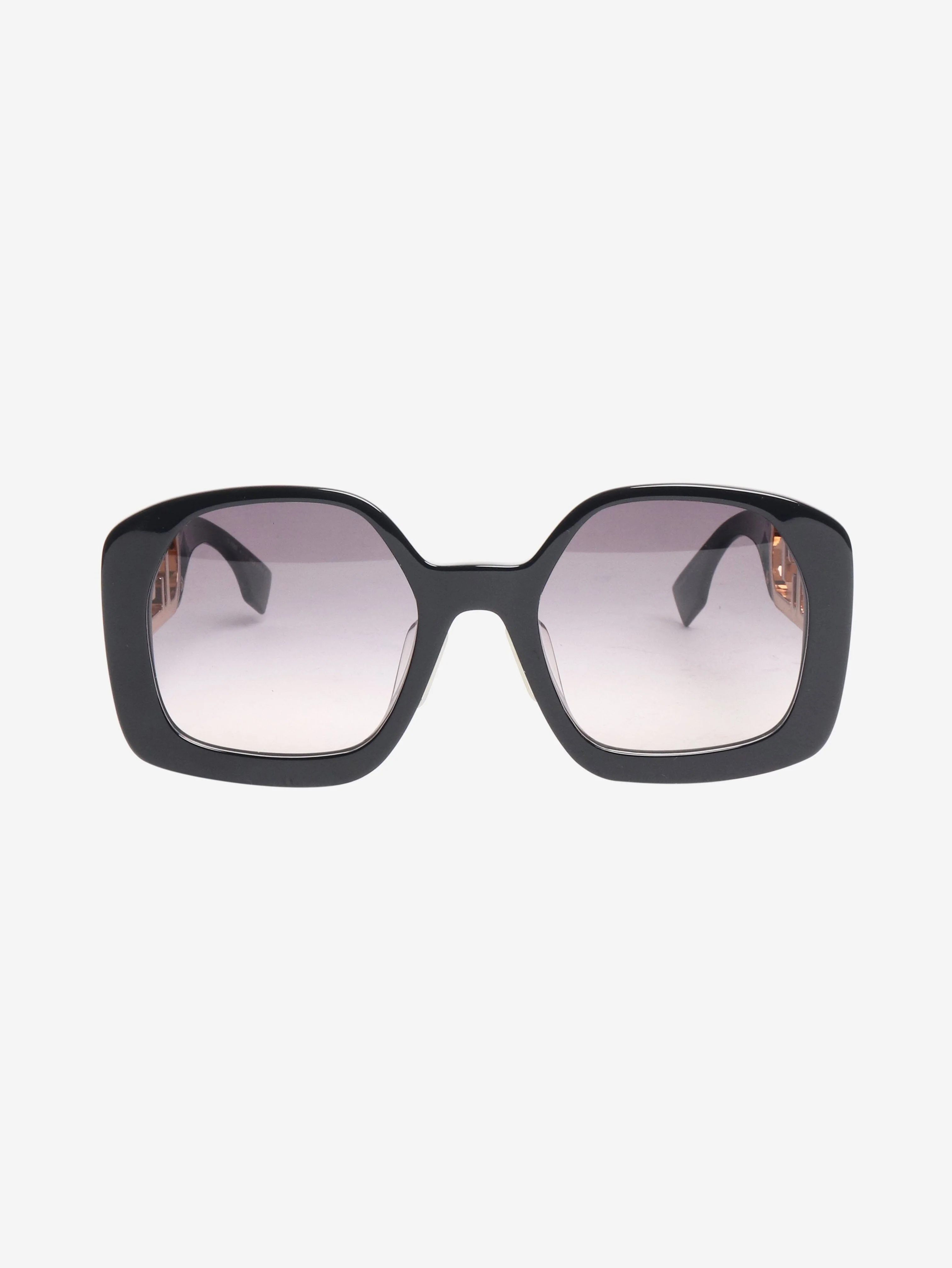 Black round frame logo detail sunglasses