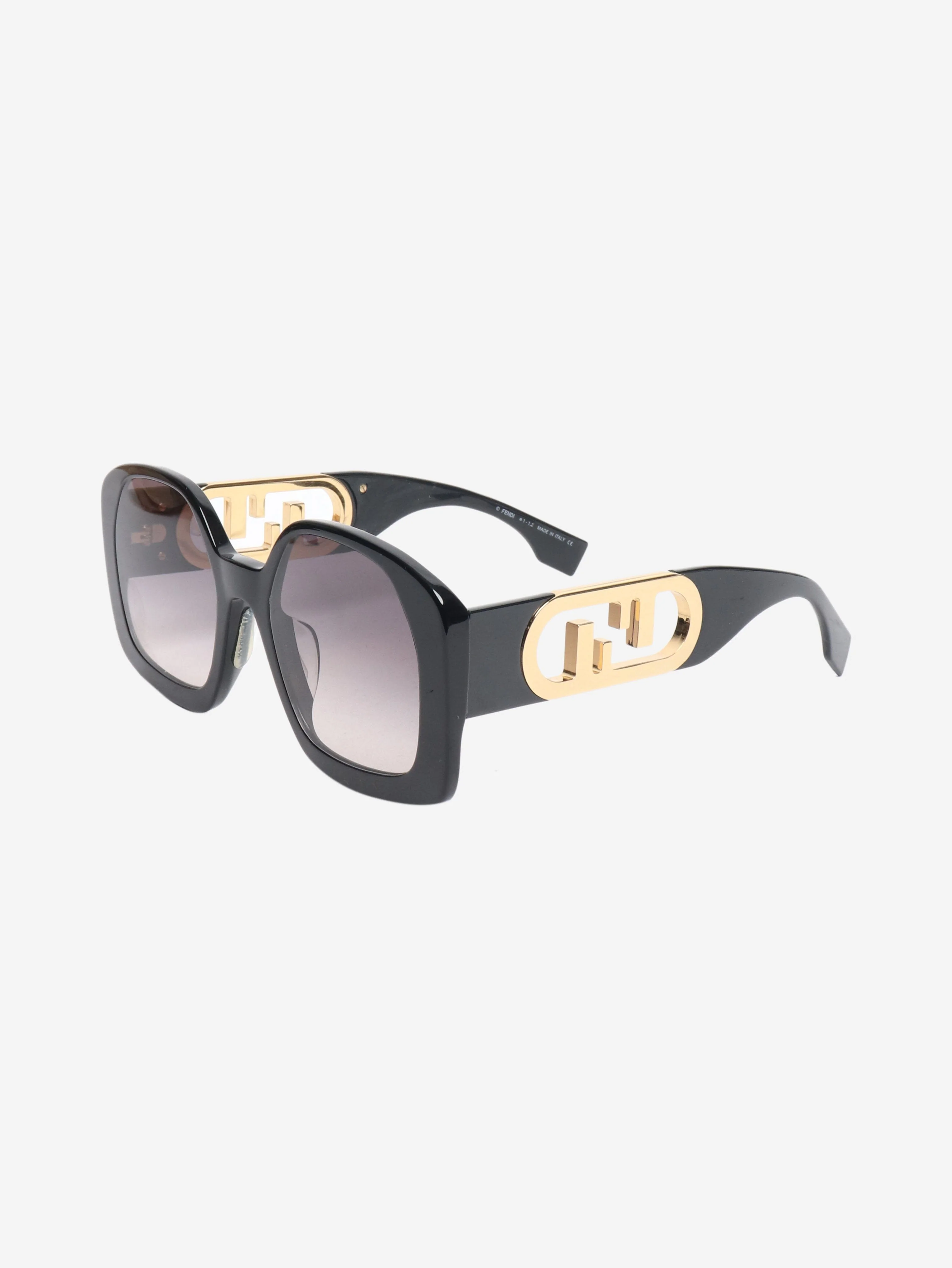 Black round frame logo detail sunglasses - Image 2
