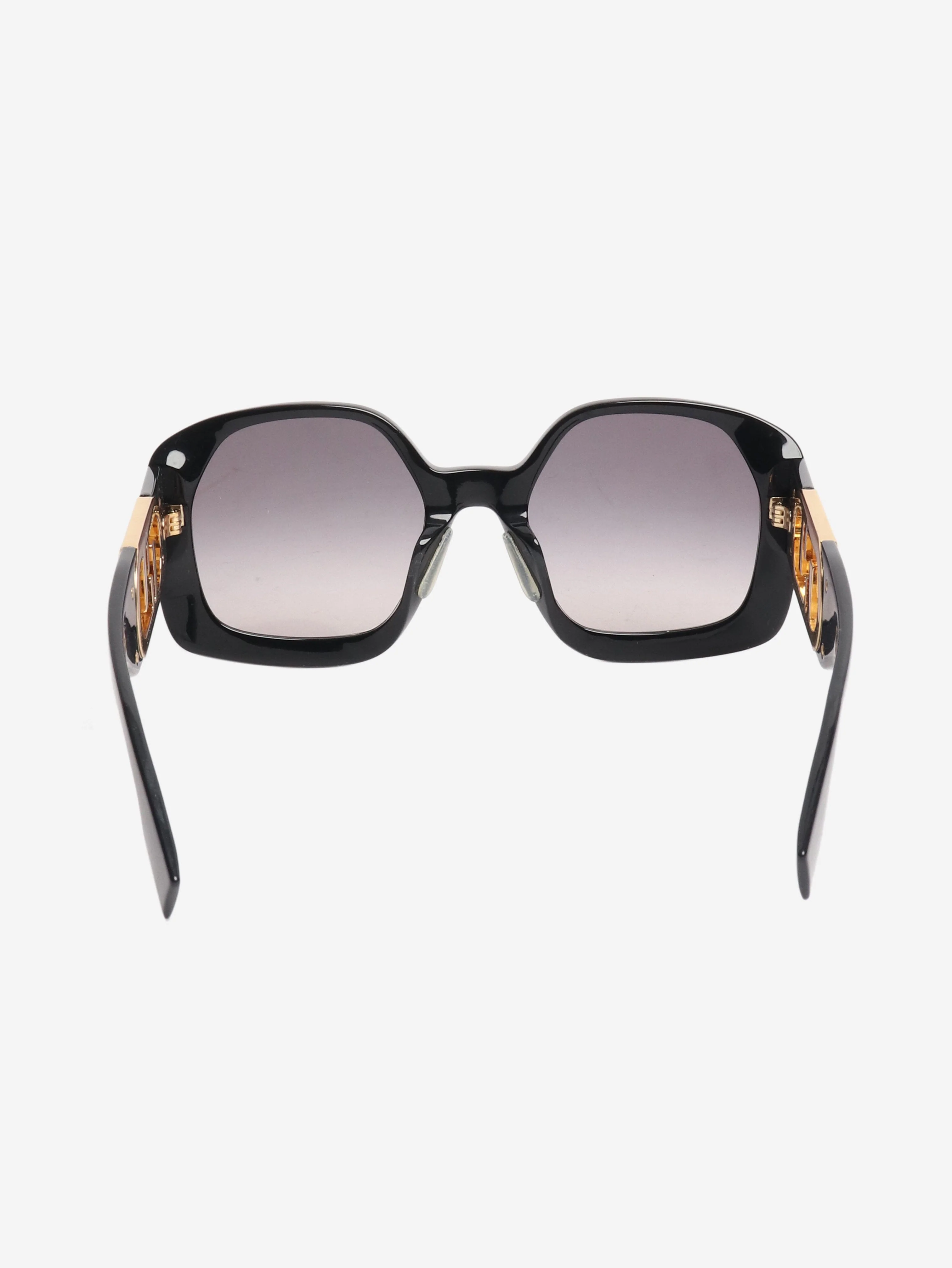 Black round frame logo detail sunglasses - Image 3