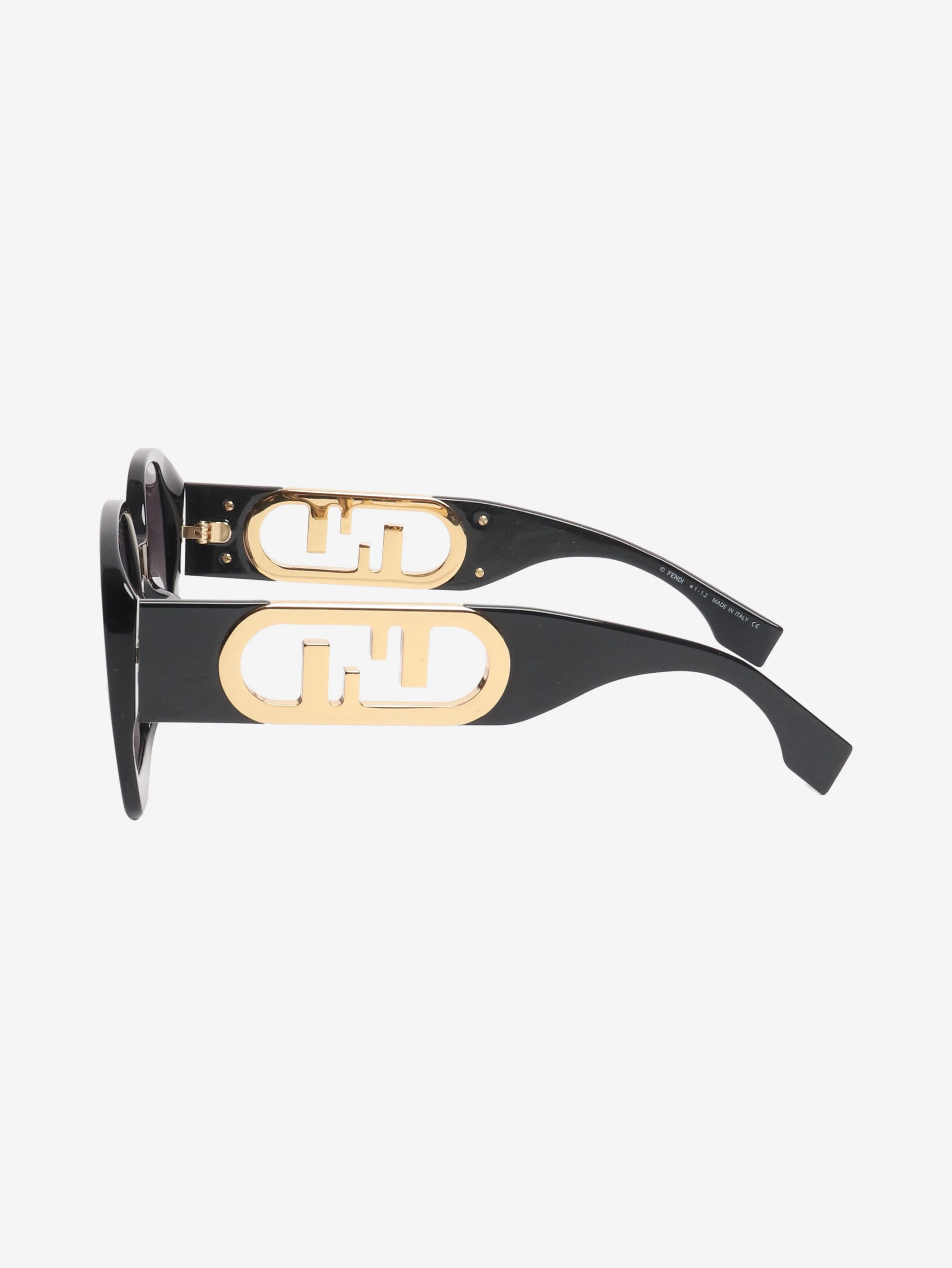 Black round frame logo detail sunglasses - Image 4