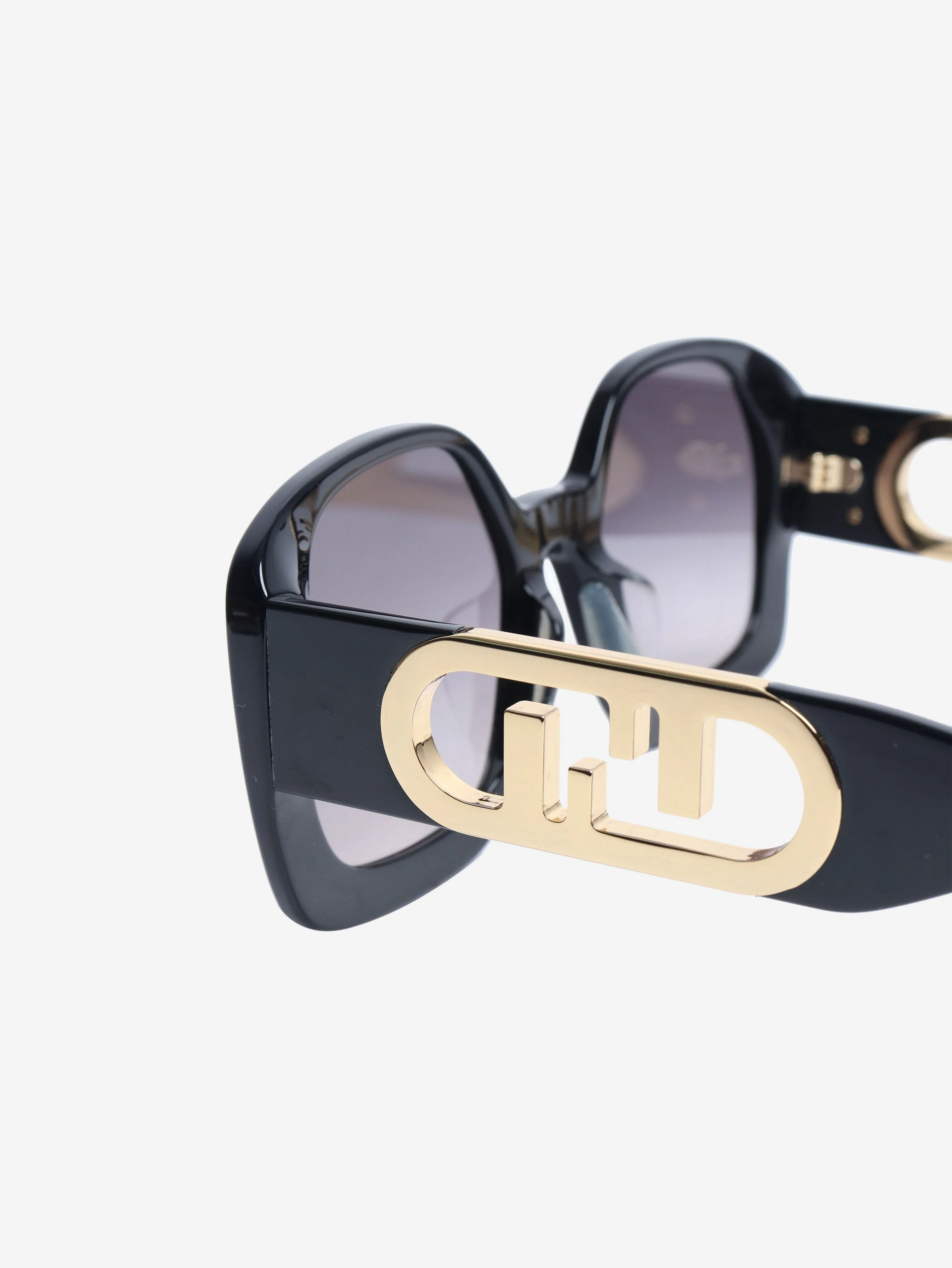 Black round frame logo detail sunglasses - Image 5