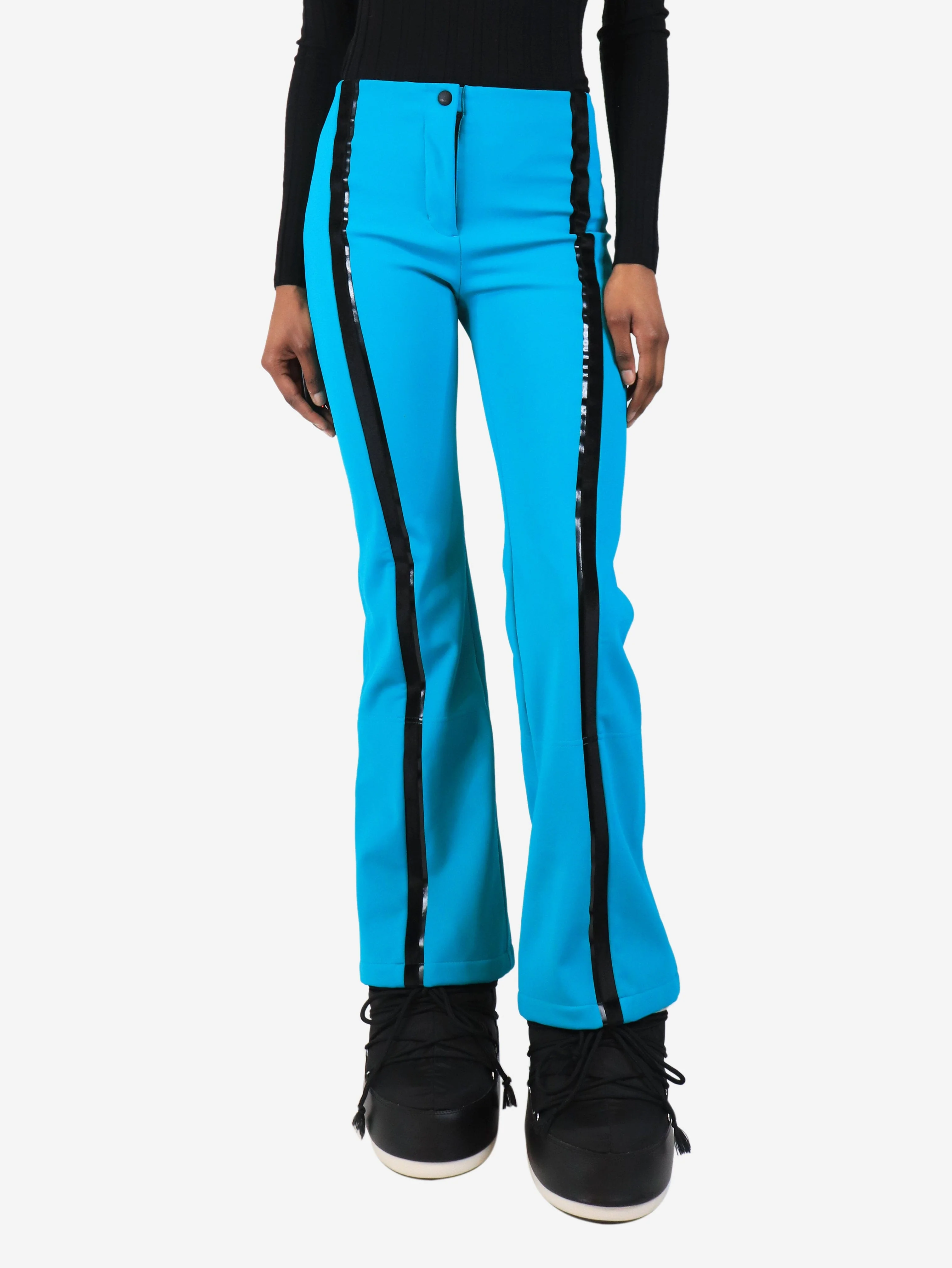 Blue flared ski pants - size UK 4