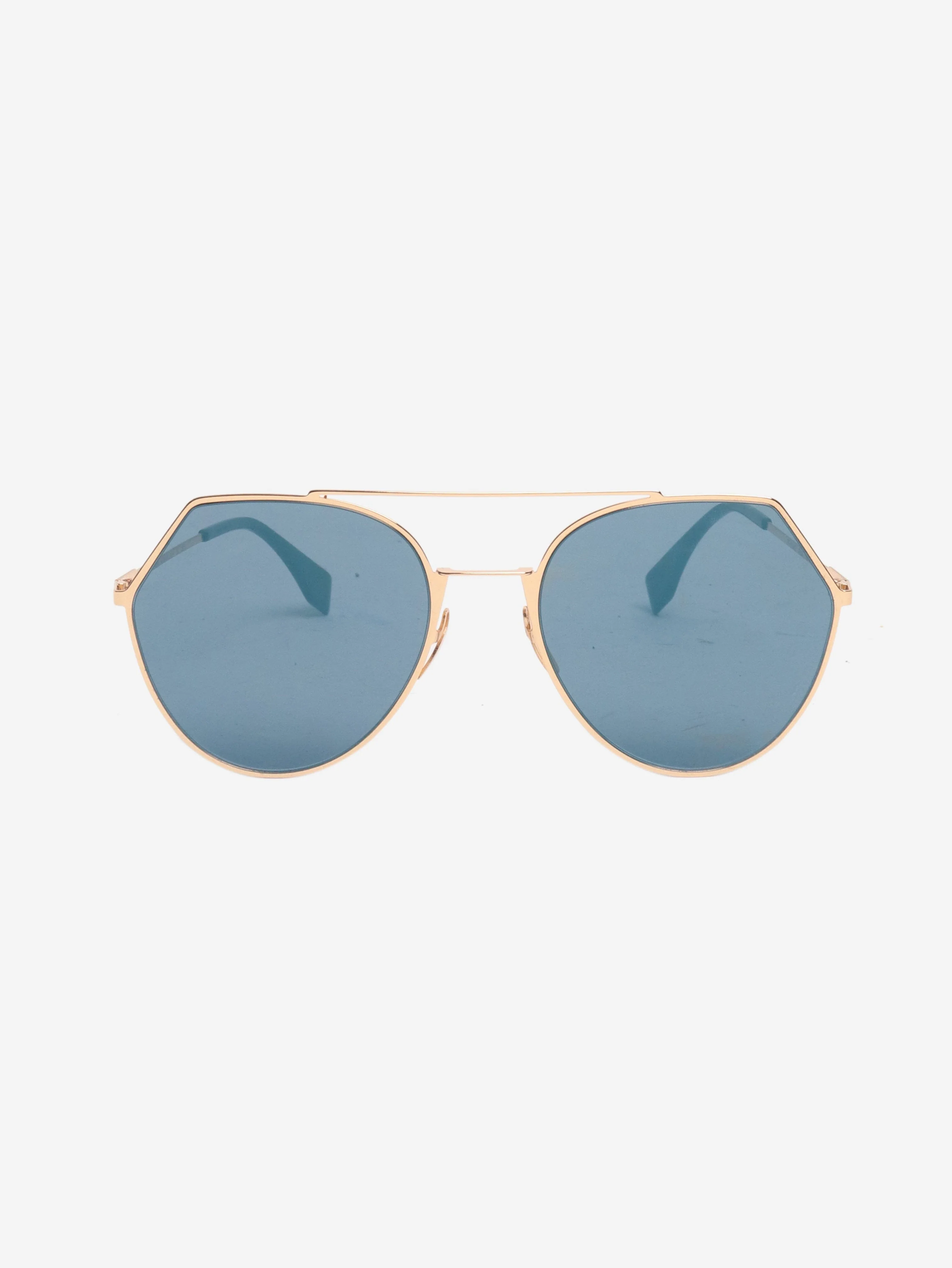 Blue mirrored round sunglasses