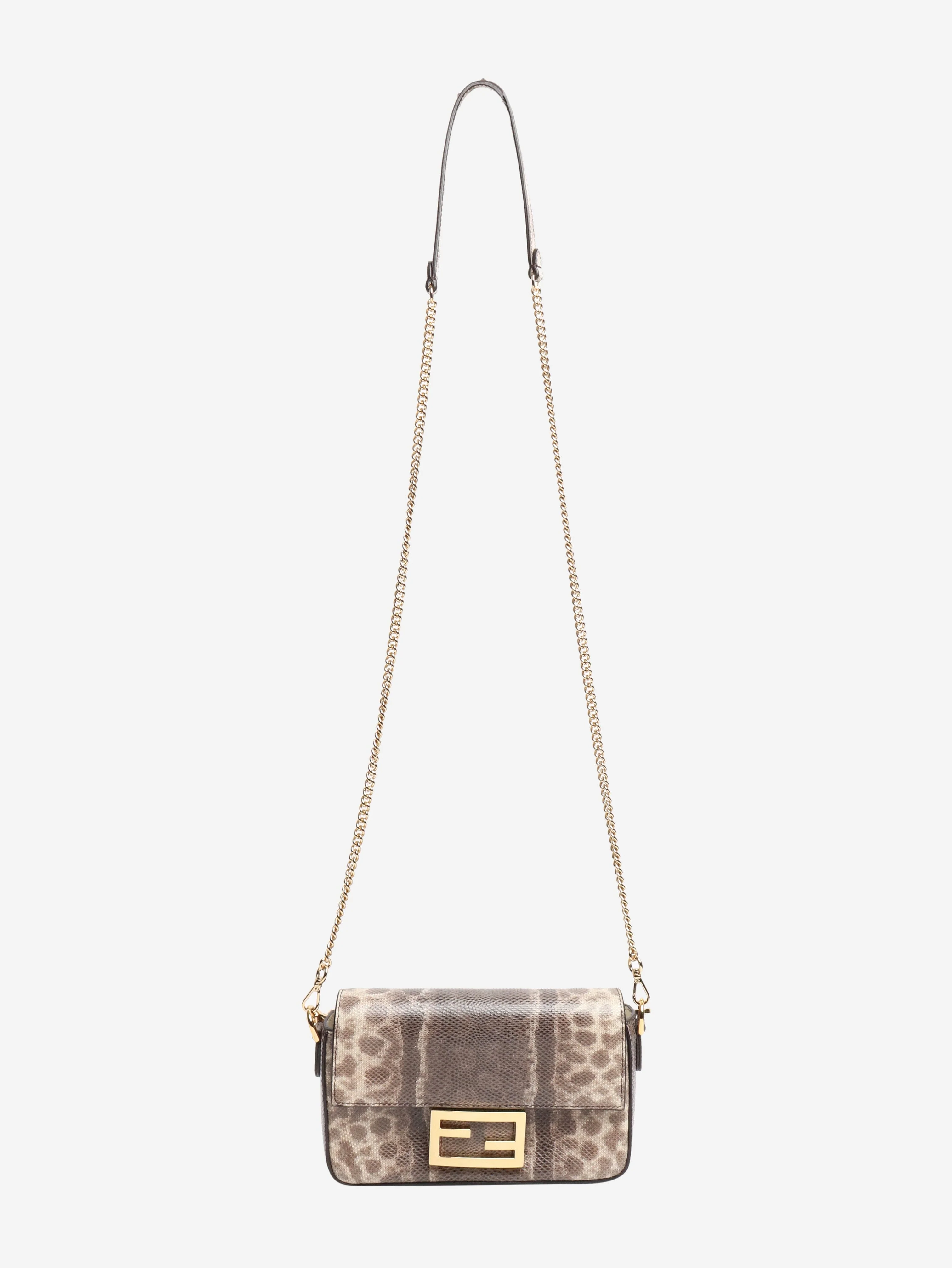 Brown snakeskin mini Baguette bag - Image 2