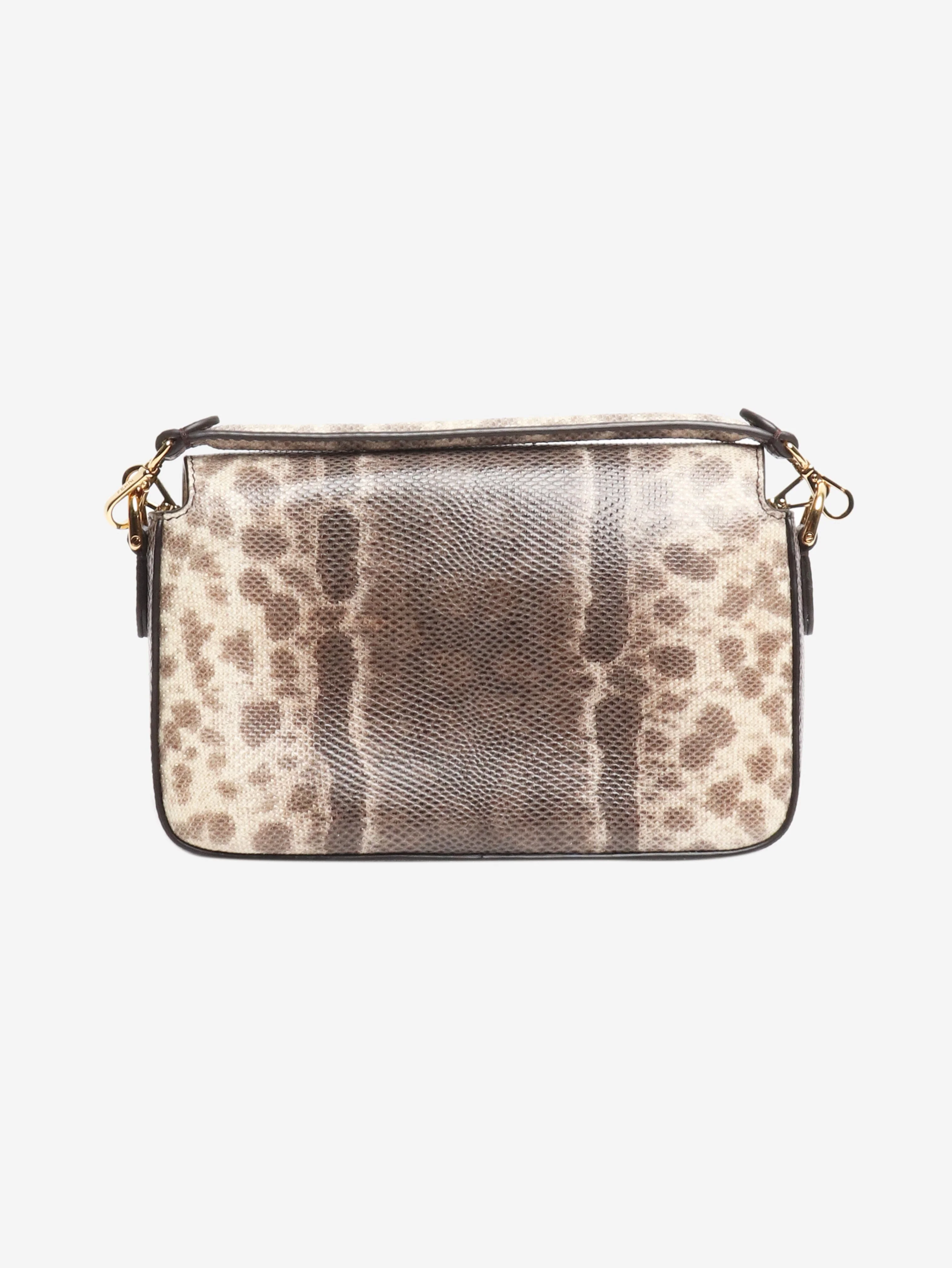 Brown snakeskin mini Baguette bag - Image 3
