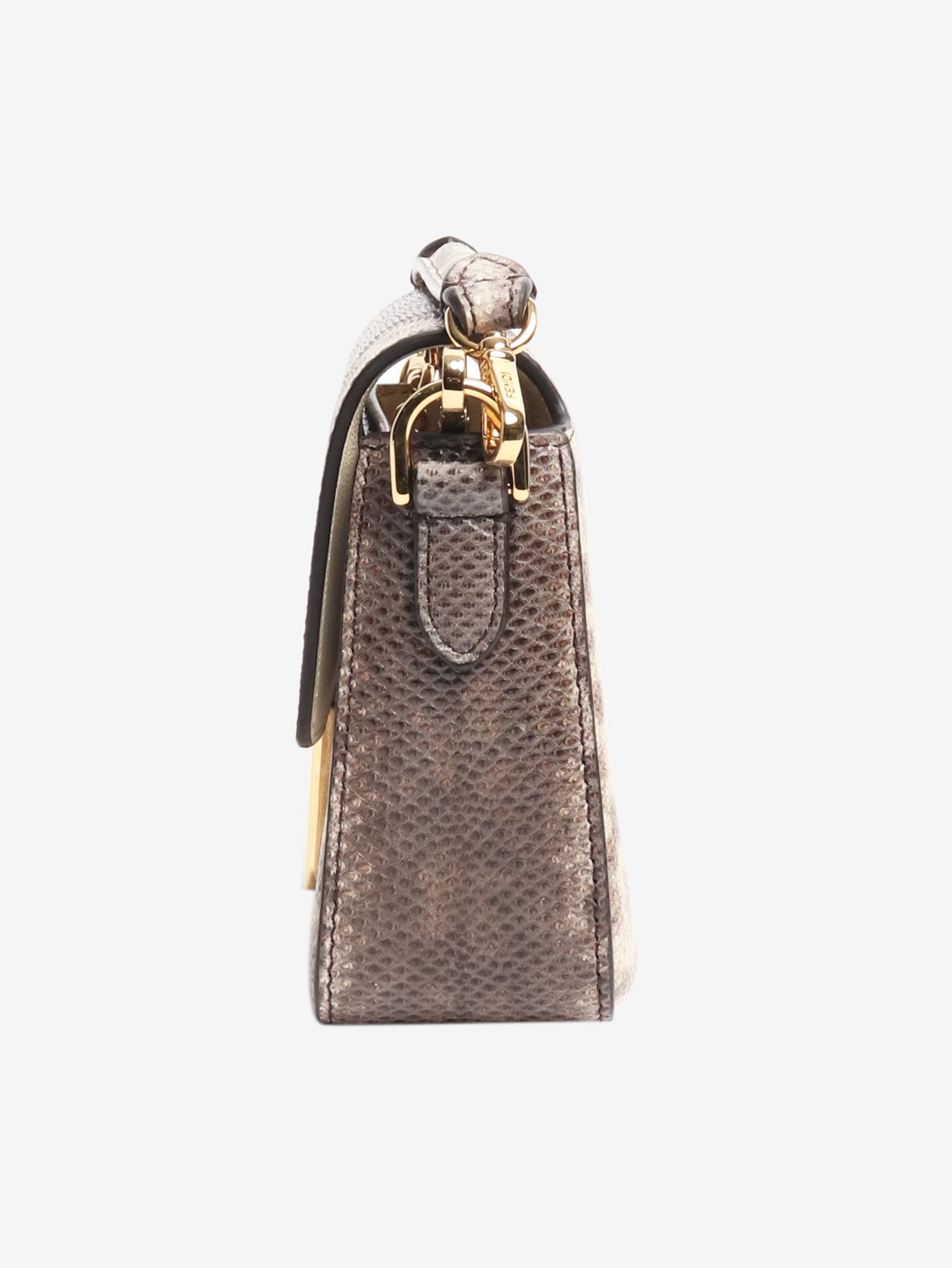 Brown snakeskin mini Baguette bag - Image 4