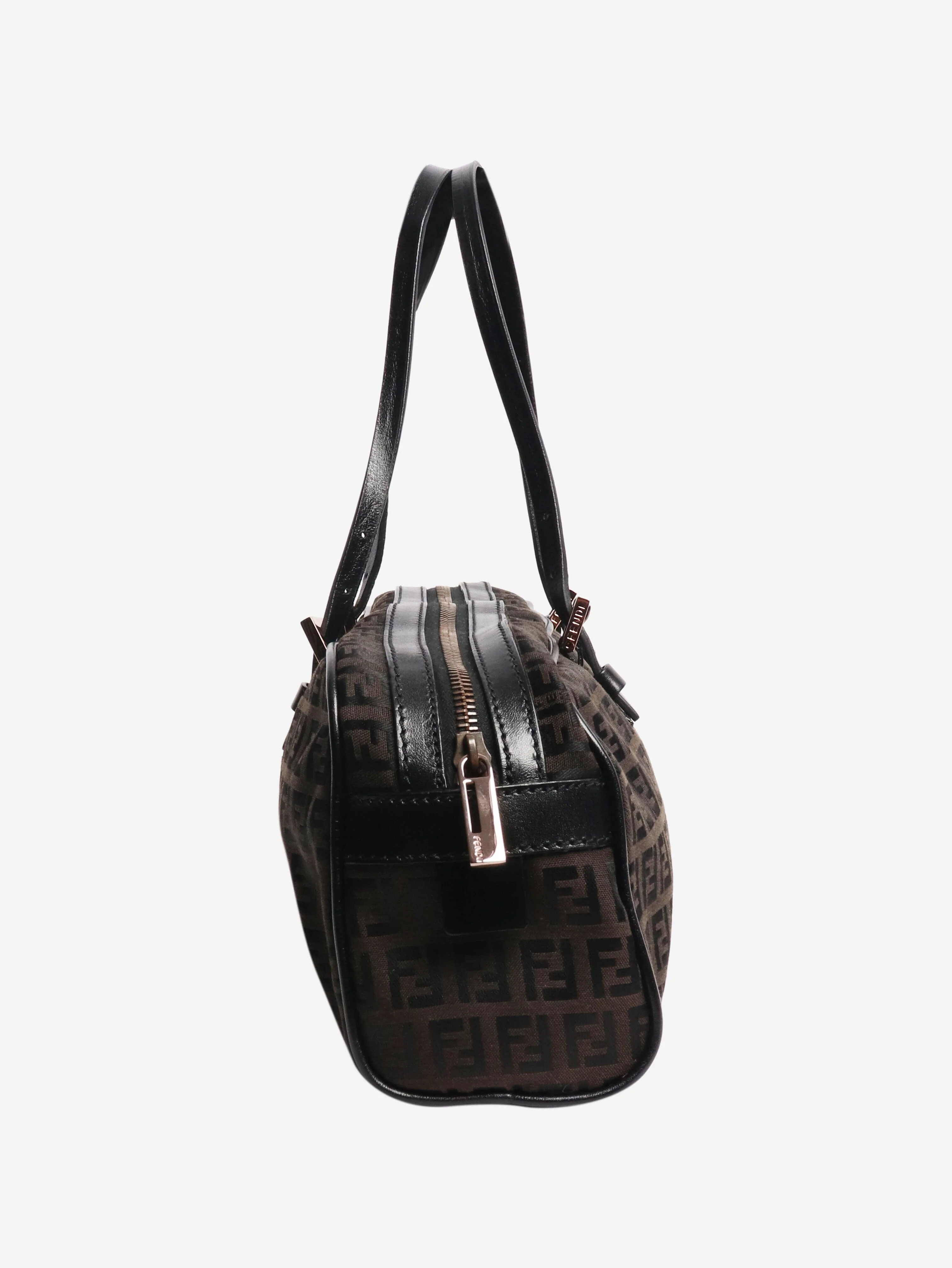 Brown Zucca canvas top handle bag - Image 2