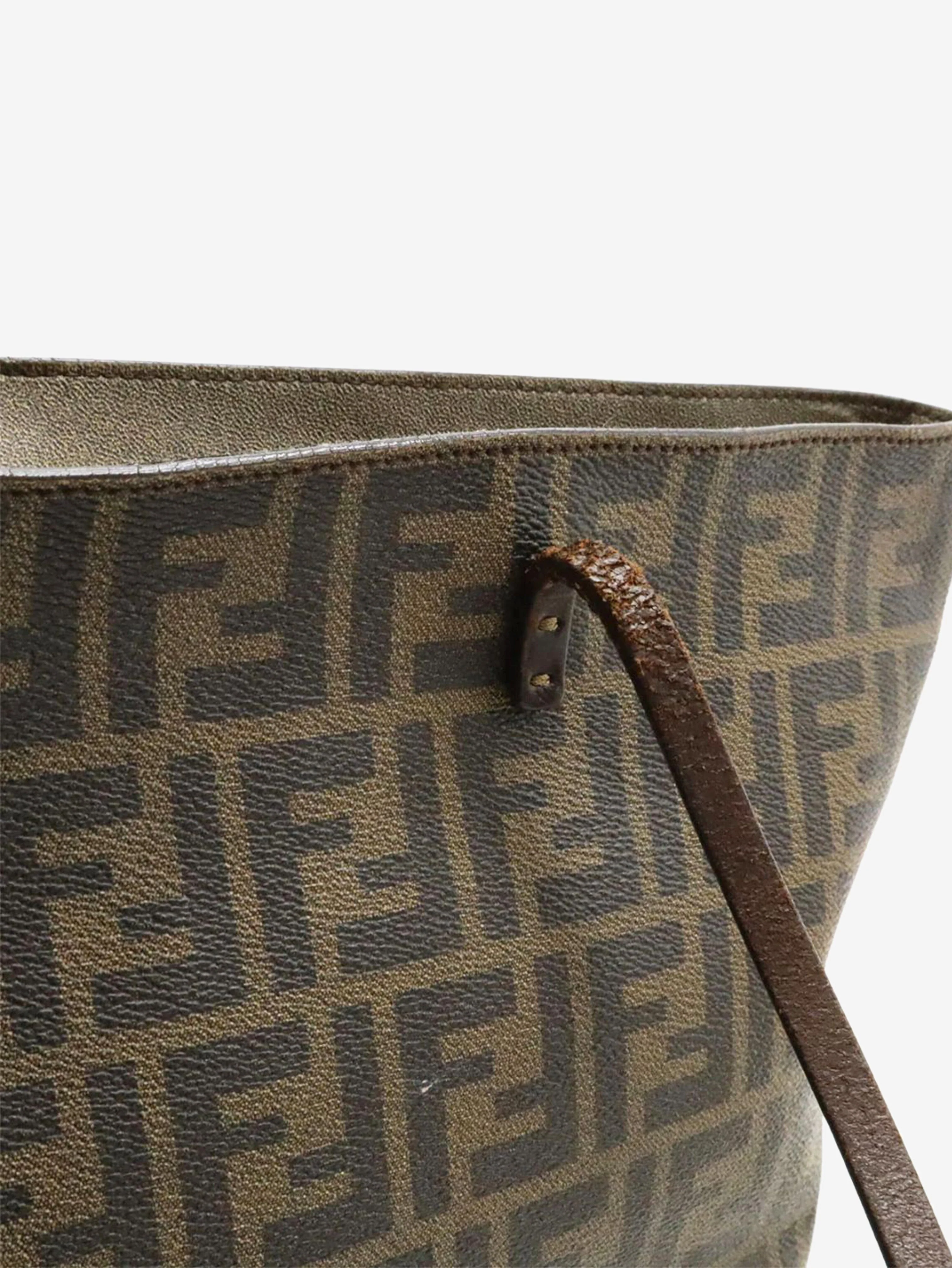 Brown Zucca canvas tote bag - Image 4