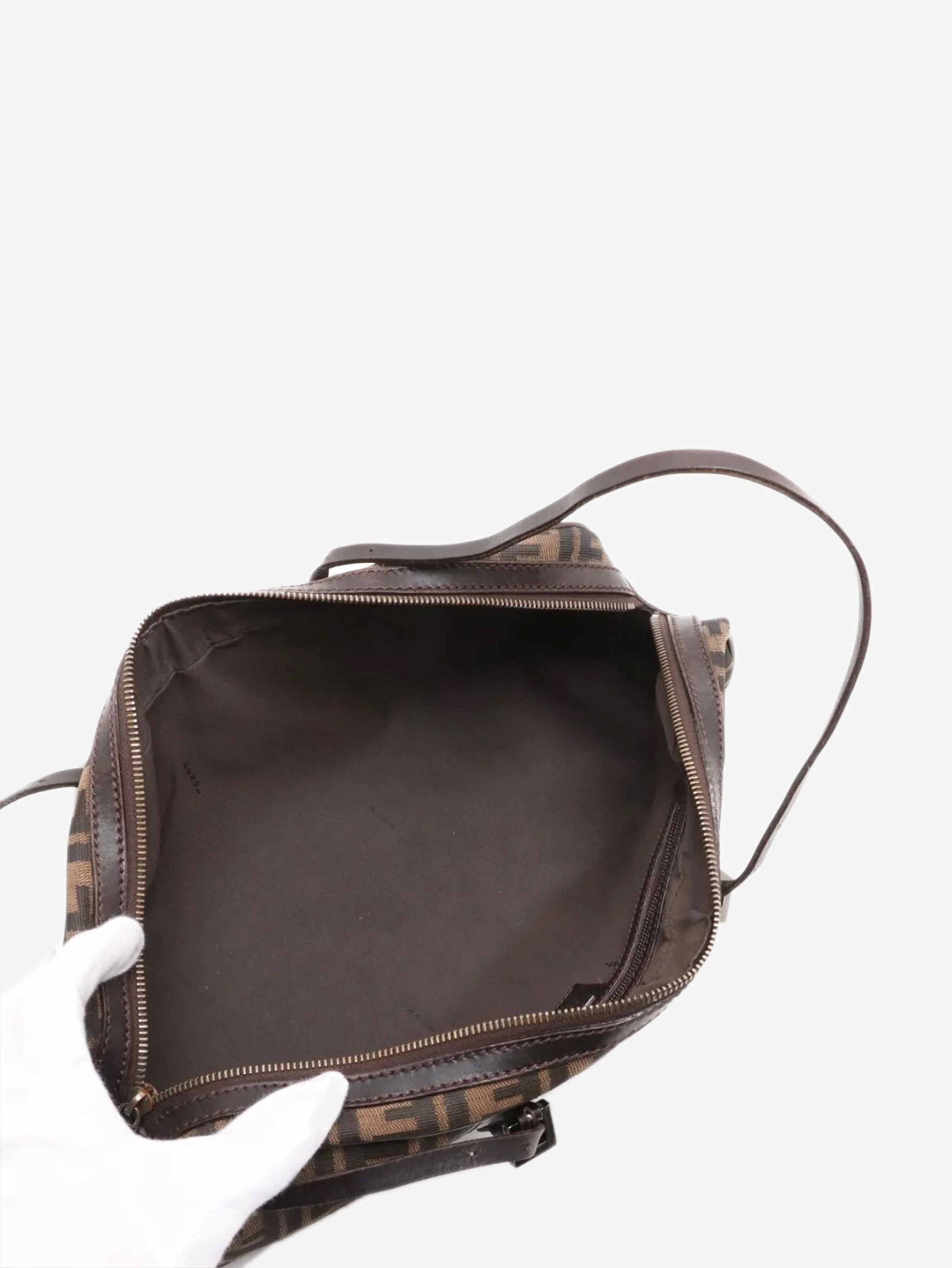 Brown Zucchino canvas and leather canvas bag - Image 7