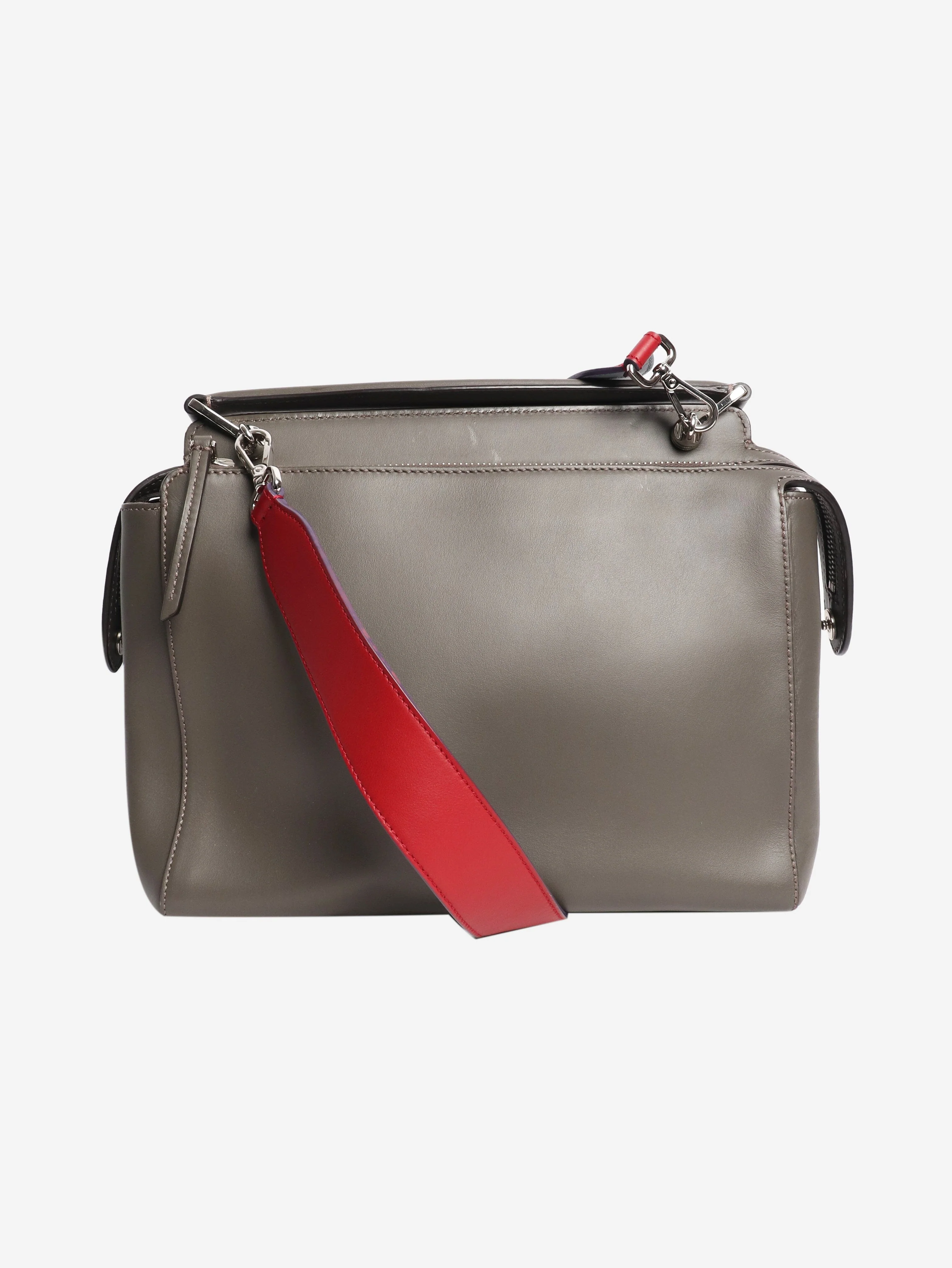 Grey Dot com leather handbag with keychain - Image 4