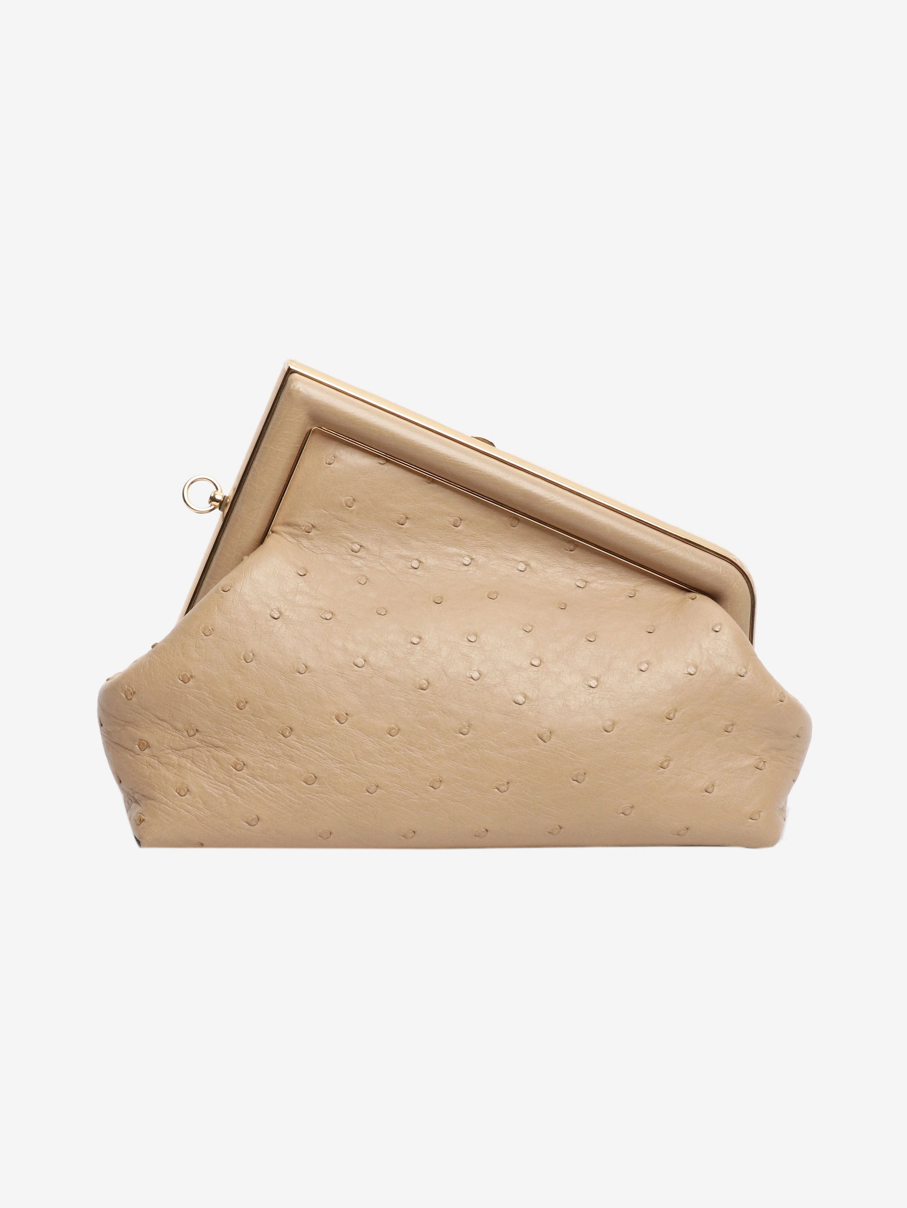 Neutral First Ostrich clasp clutch bag - Image 2