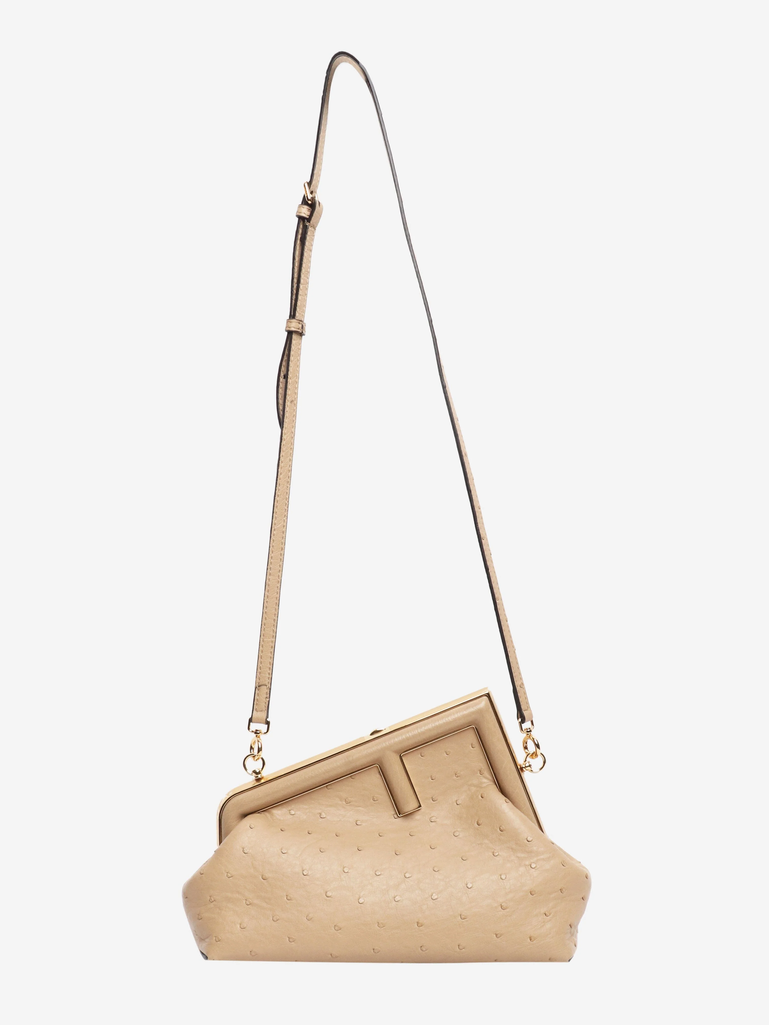 Neutral First Ostrich clasp clutch bag - Image 3