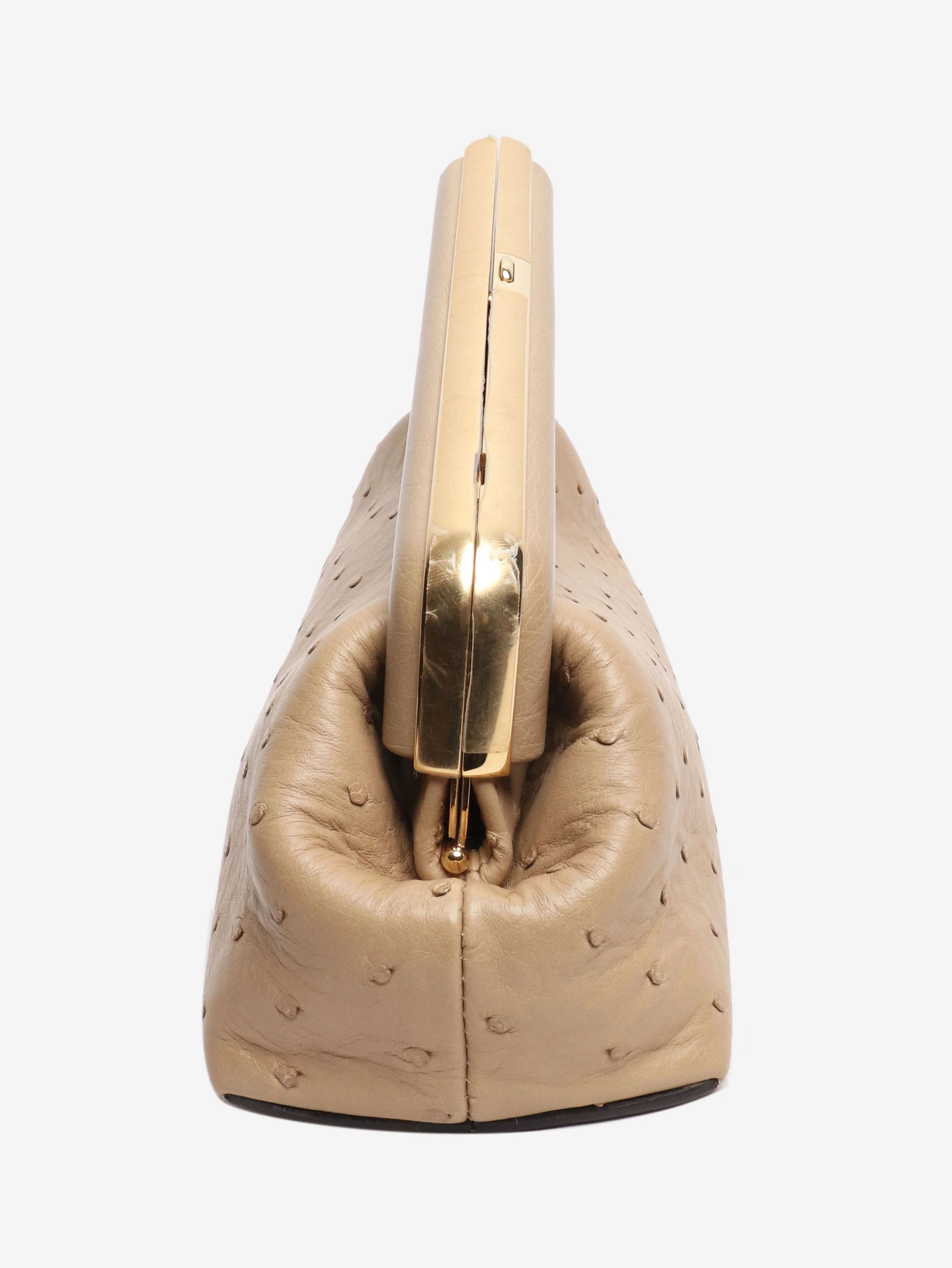 Neutral First Ostrich clasp clutch bag - Image 4