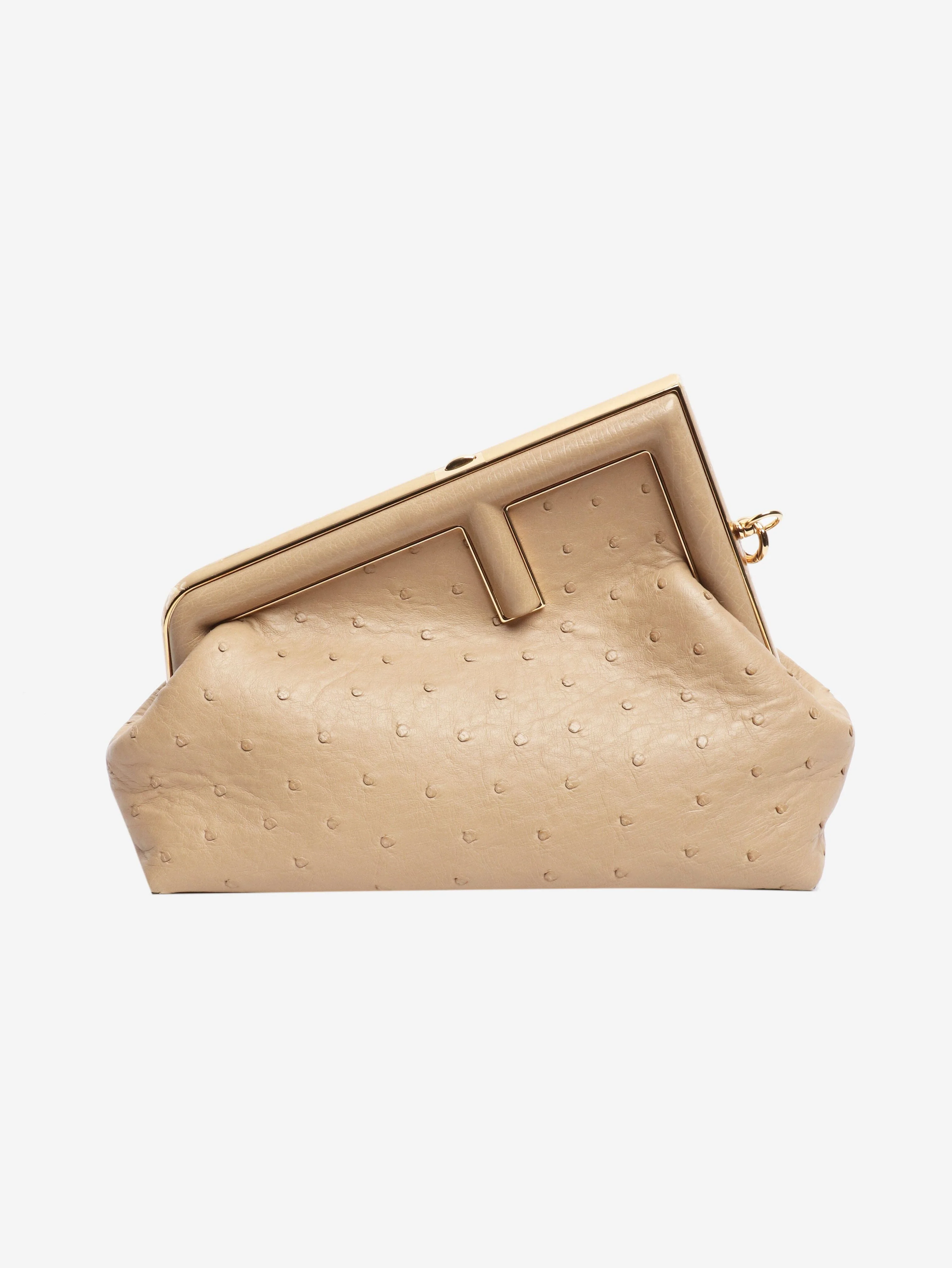 Neutral First Ostrich clasp clutch bag - Image 5