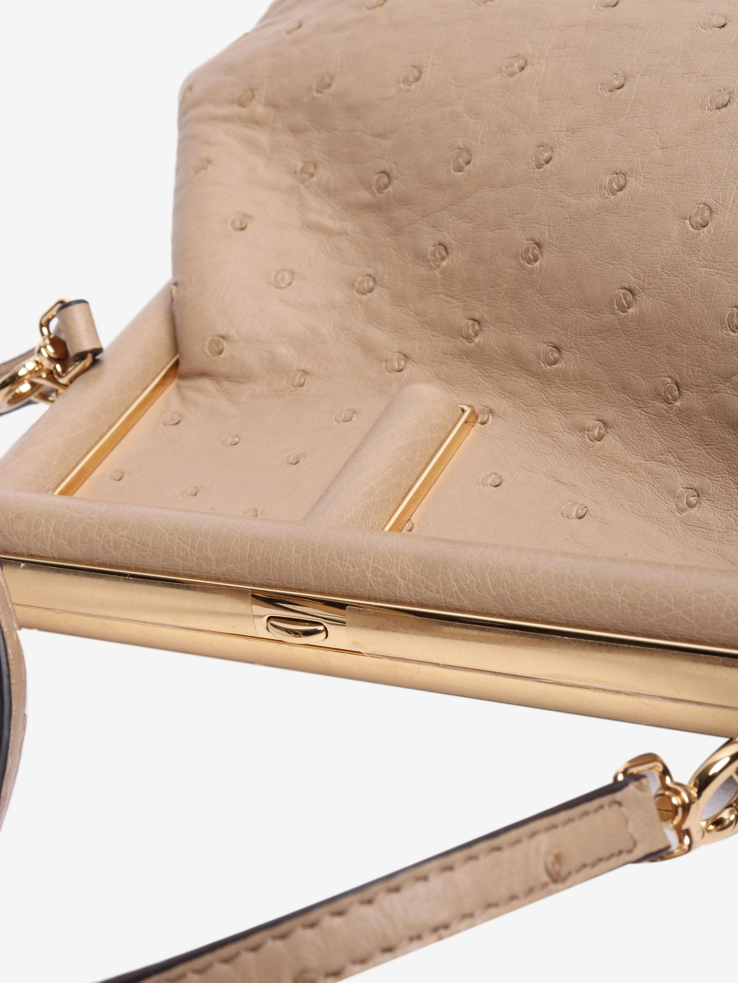 Neutral First Ostrich clasp clutch bag - Image 8