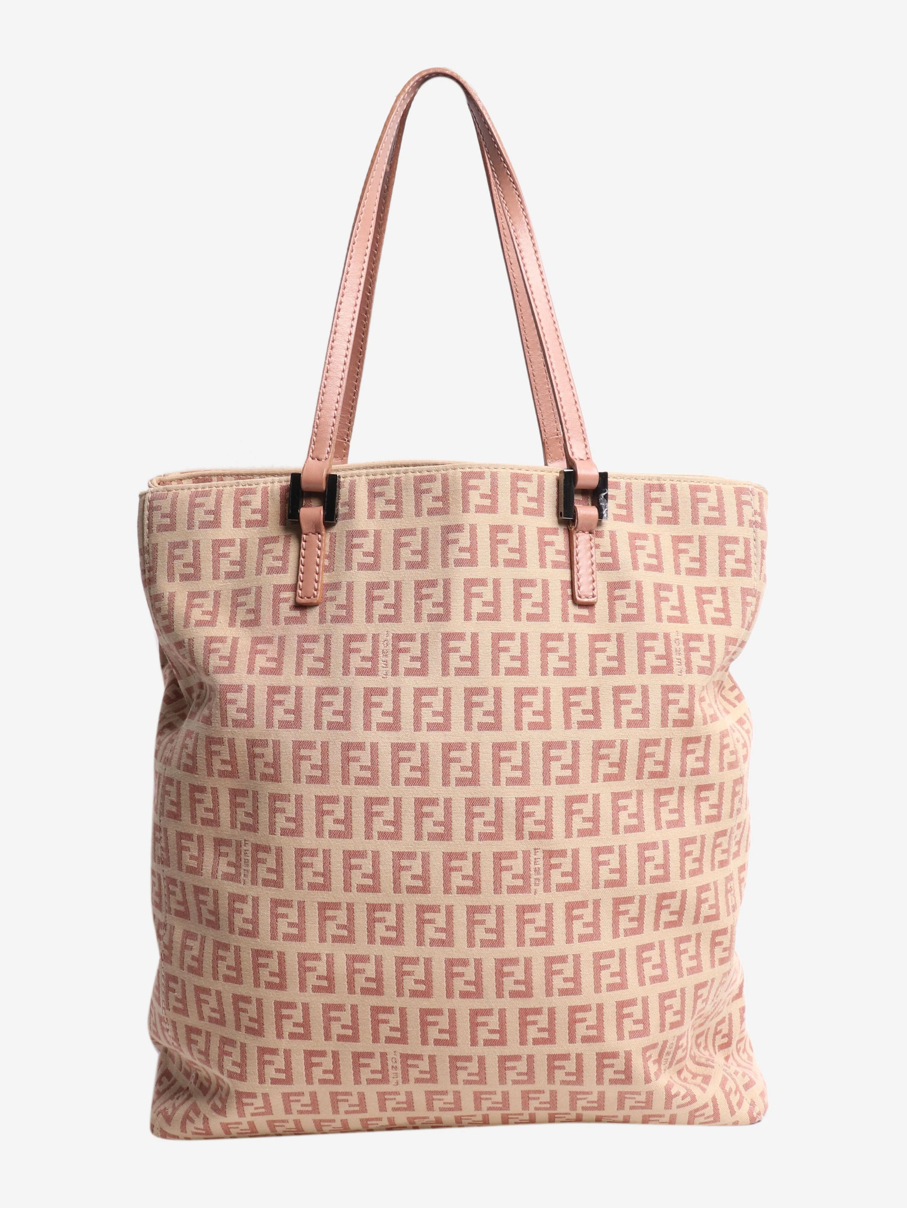 Pink and beige FF Zucca tote