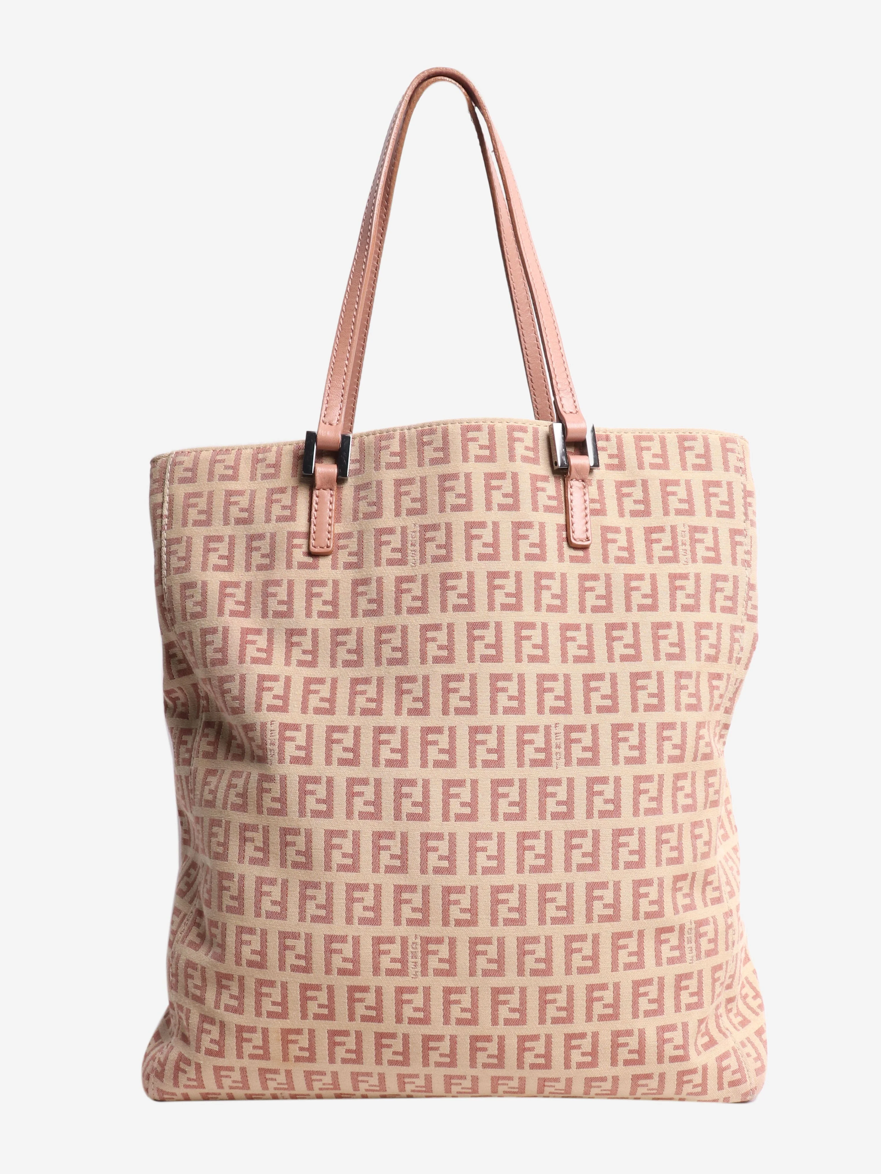Pink and beige FF Zucca tote - Image 2