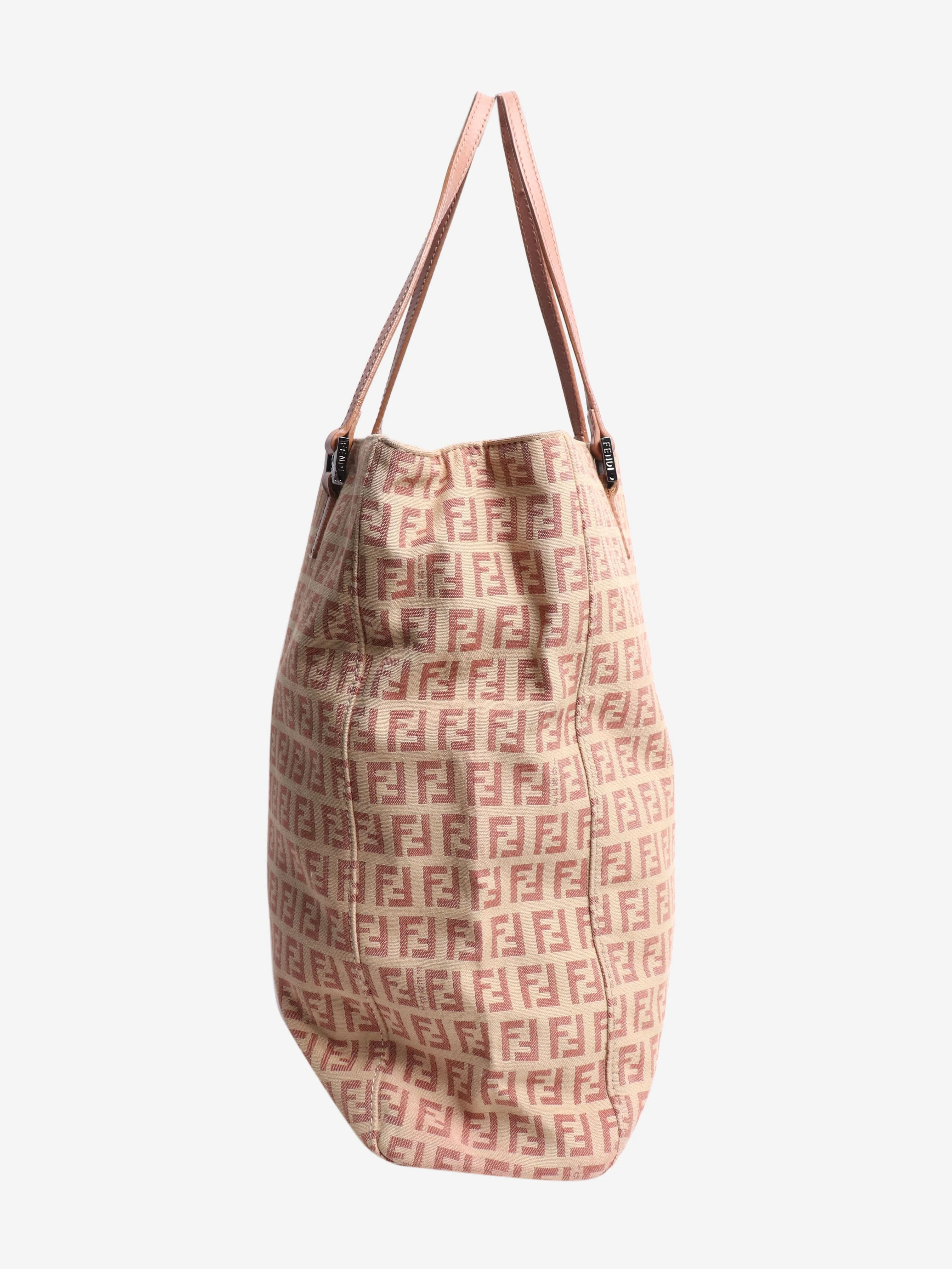Pink and beige FF Zucca tote - Image 3