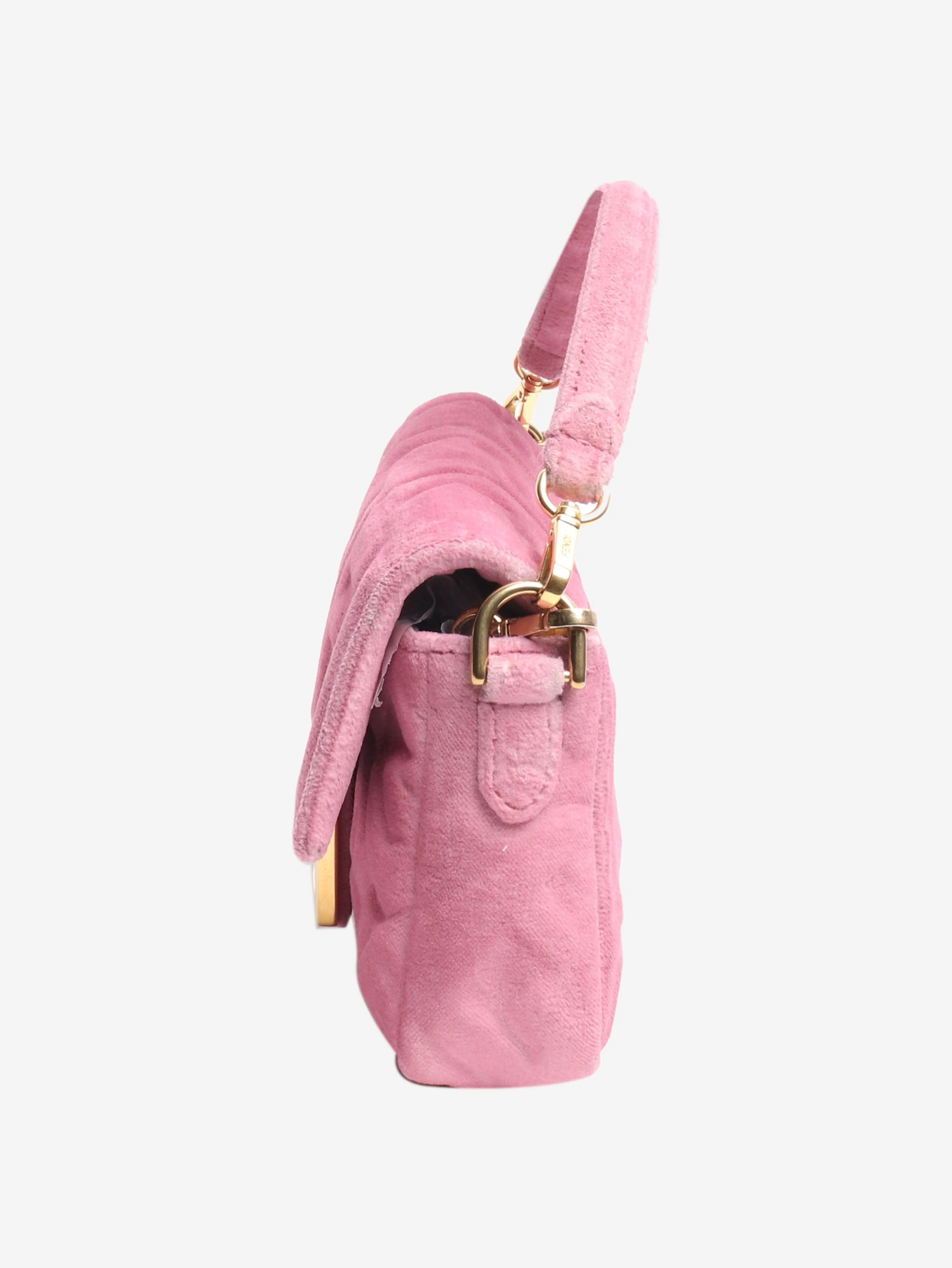 Pink velvet mini baguette bag - Image 4