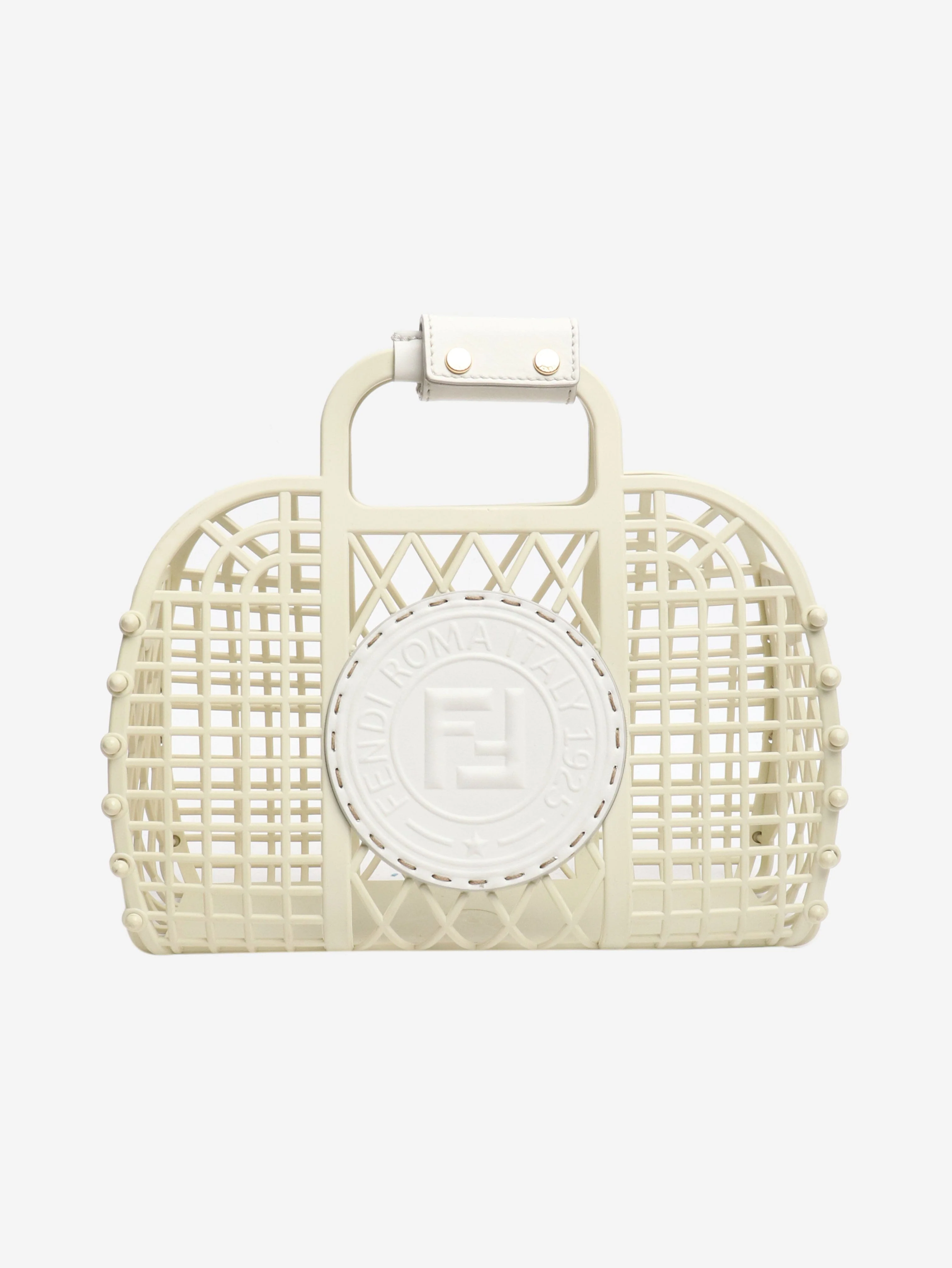 White mini basket tote