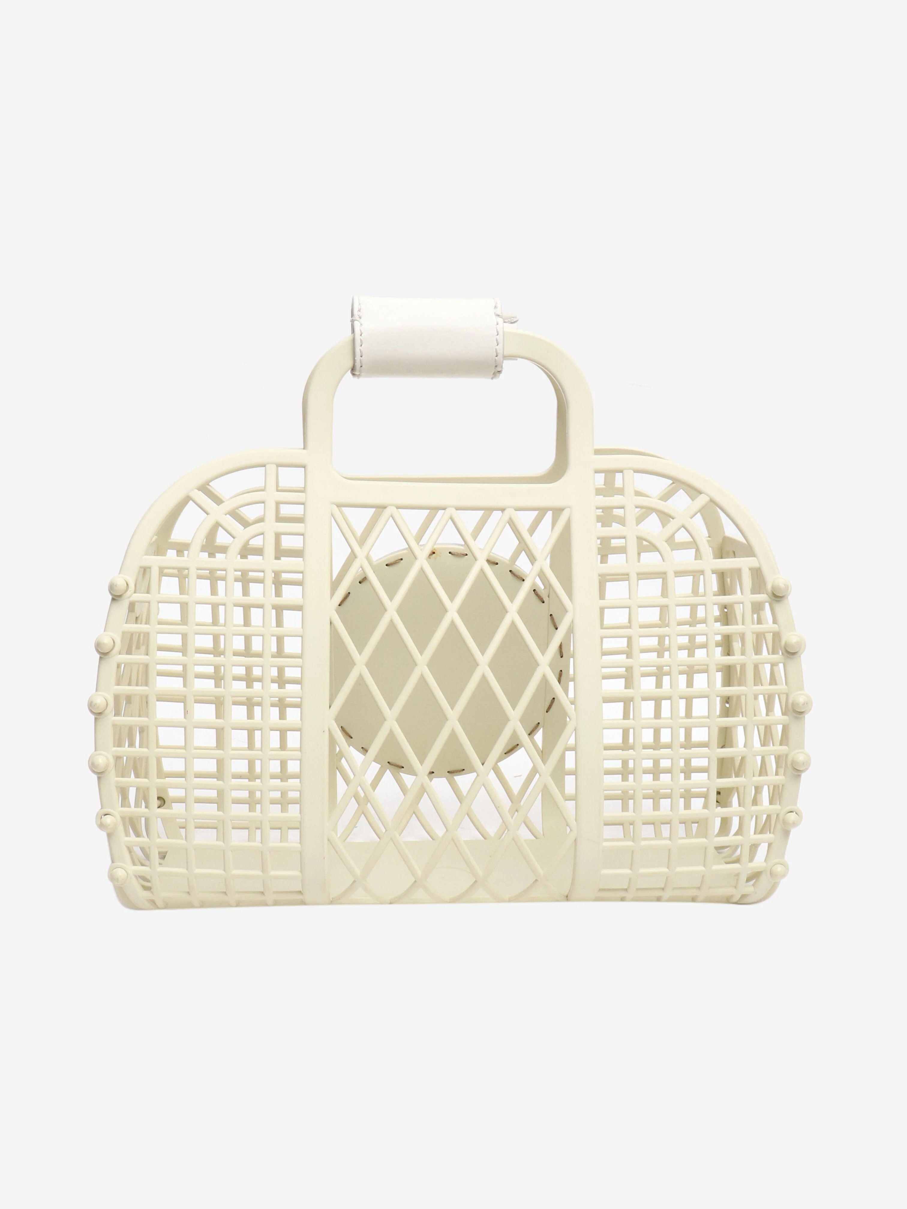 White mini basket tote - Image 3