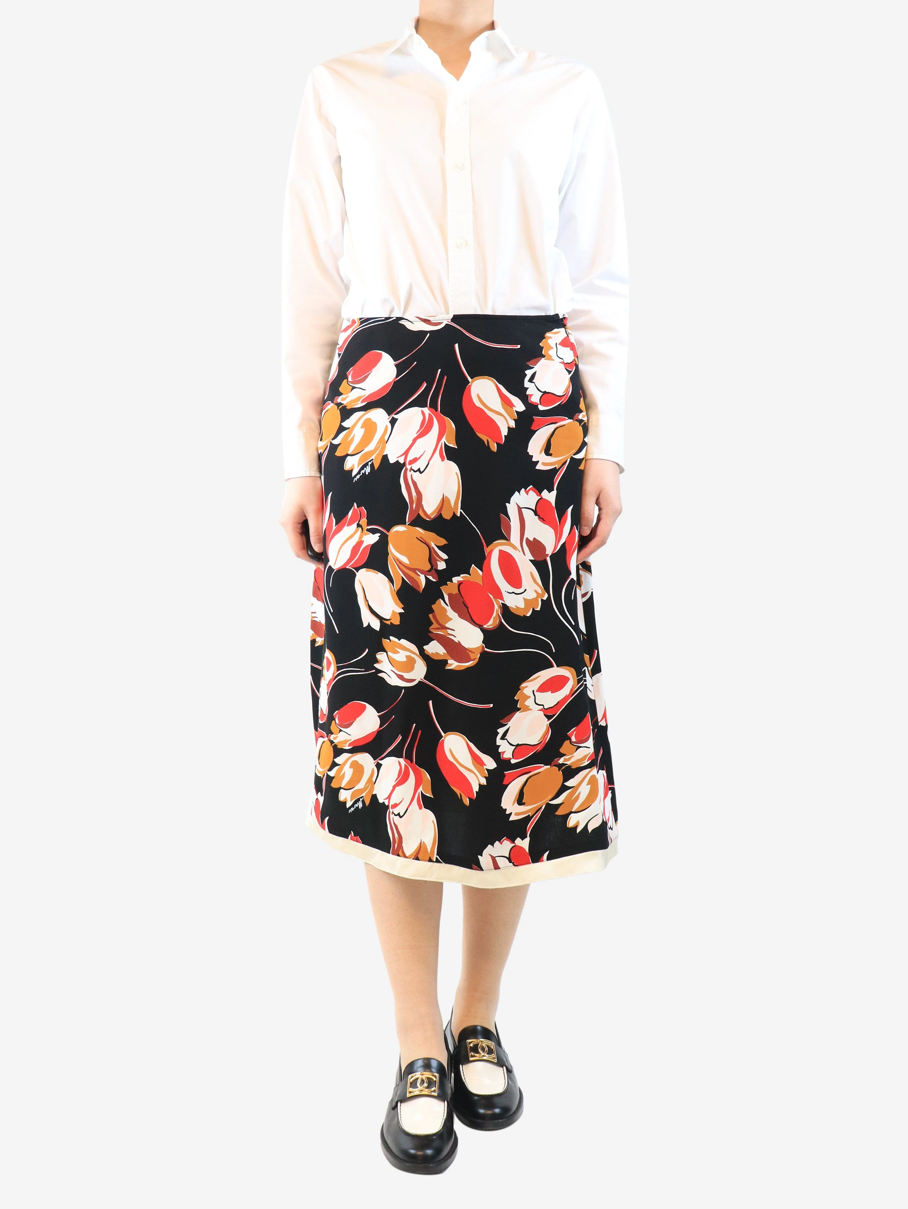 Floral midi skirt - size UK 14 - Image 2