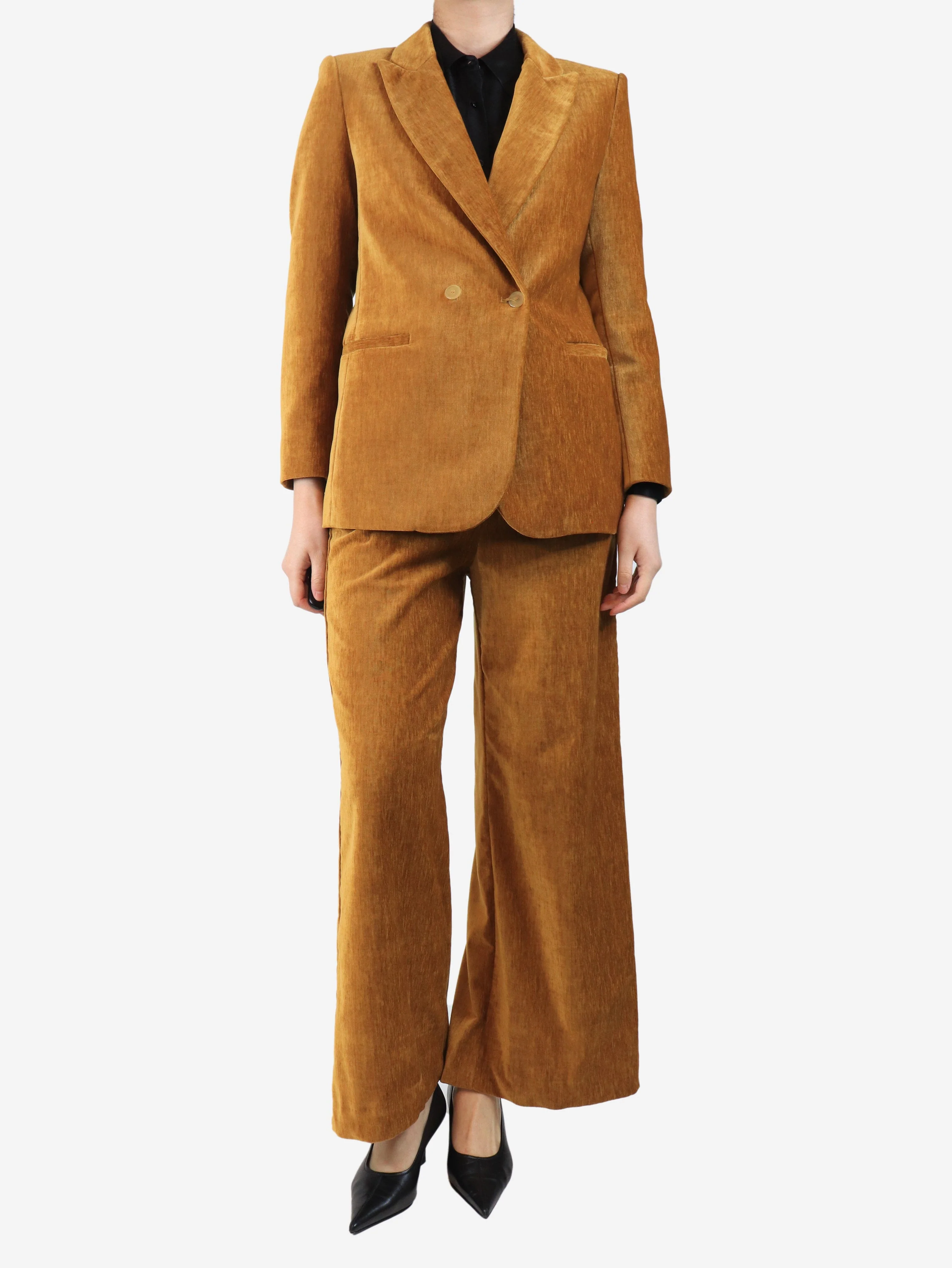 Ambra double velvet jacket and trouser set - size UK 8
