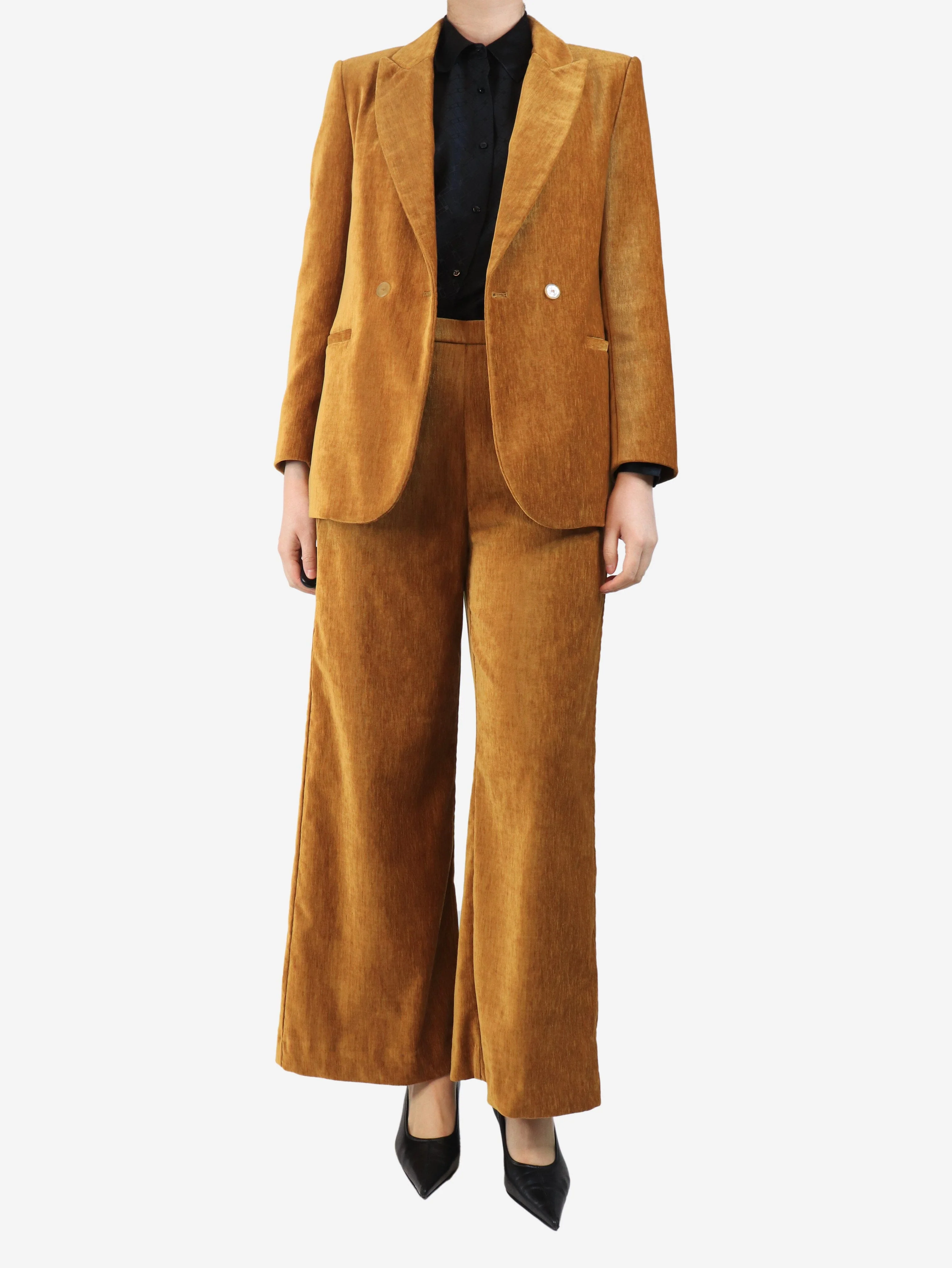 Ambra double velvet jacket and trouser set - size UK 8 - Image 3