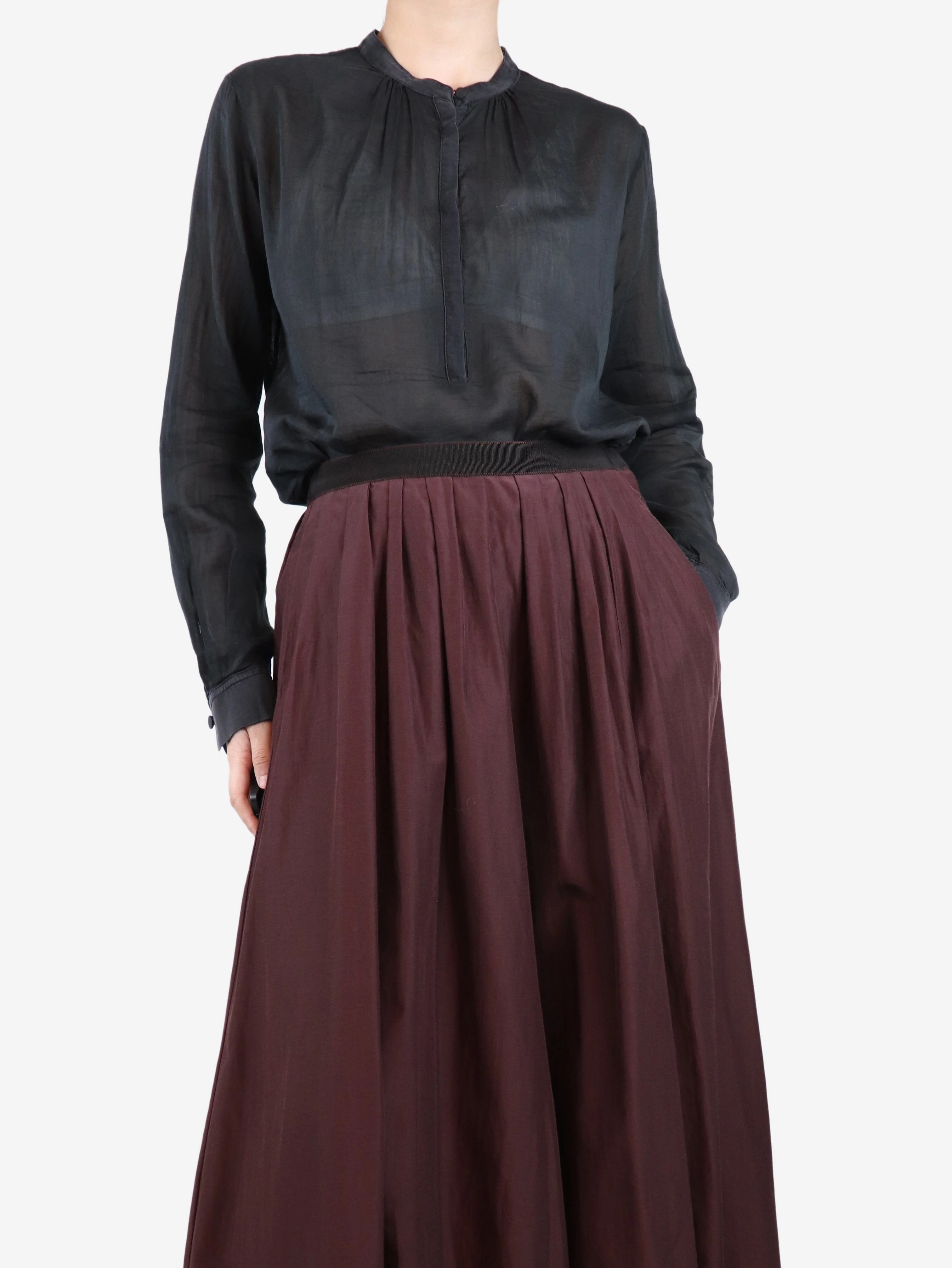 Black long-sleeved blouse - size UK 10 - Image 3