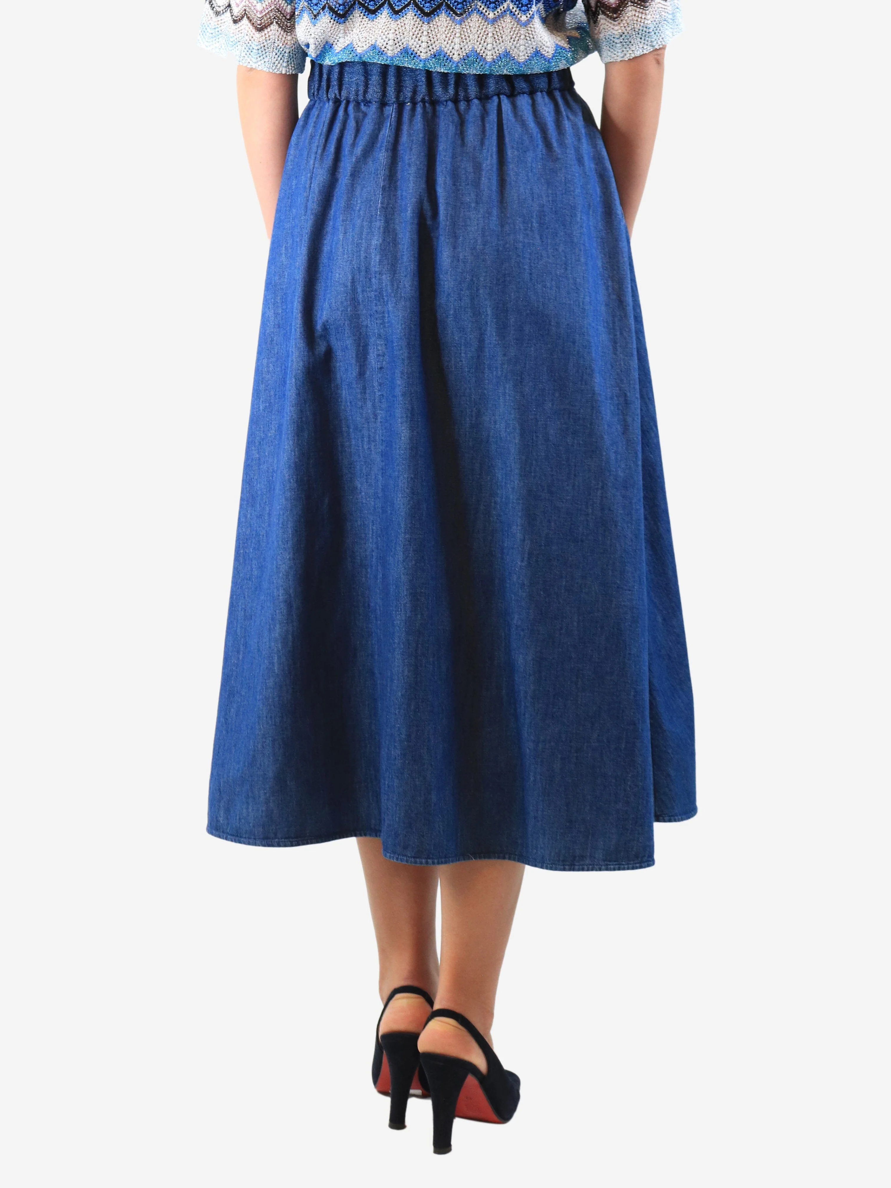 Blue denim midi skirt - size UK 10 - Image 3
