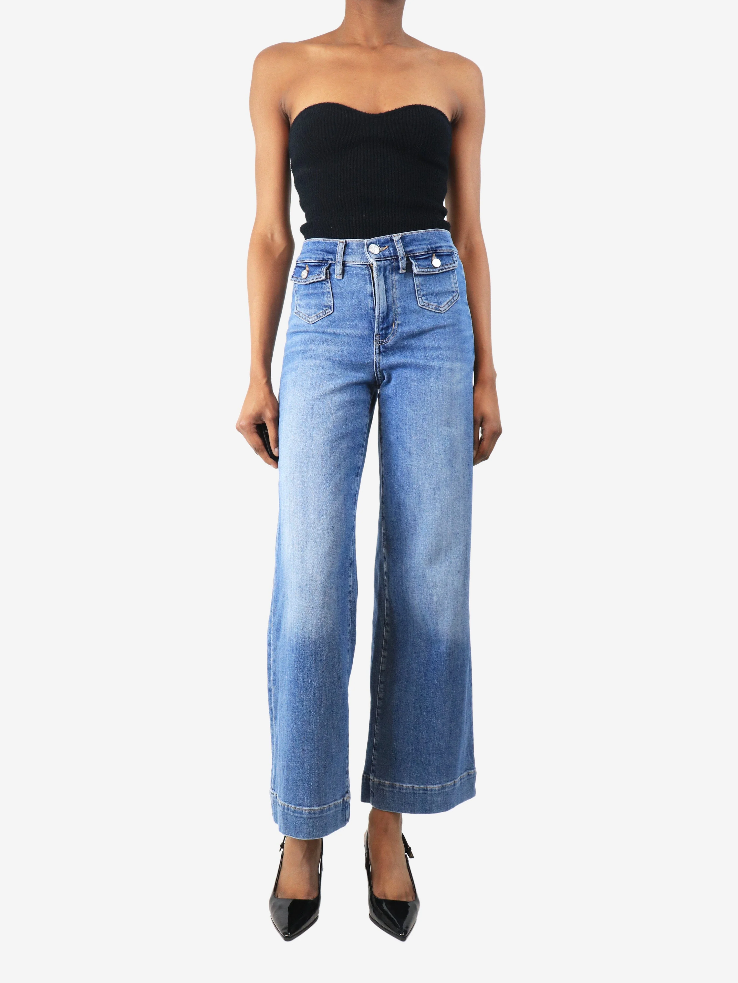 Blue Le Slim Palazzo pocket jeans - size UK 6 - Image 2