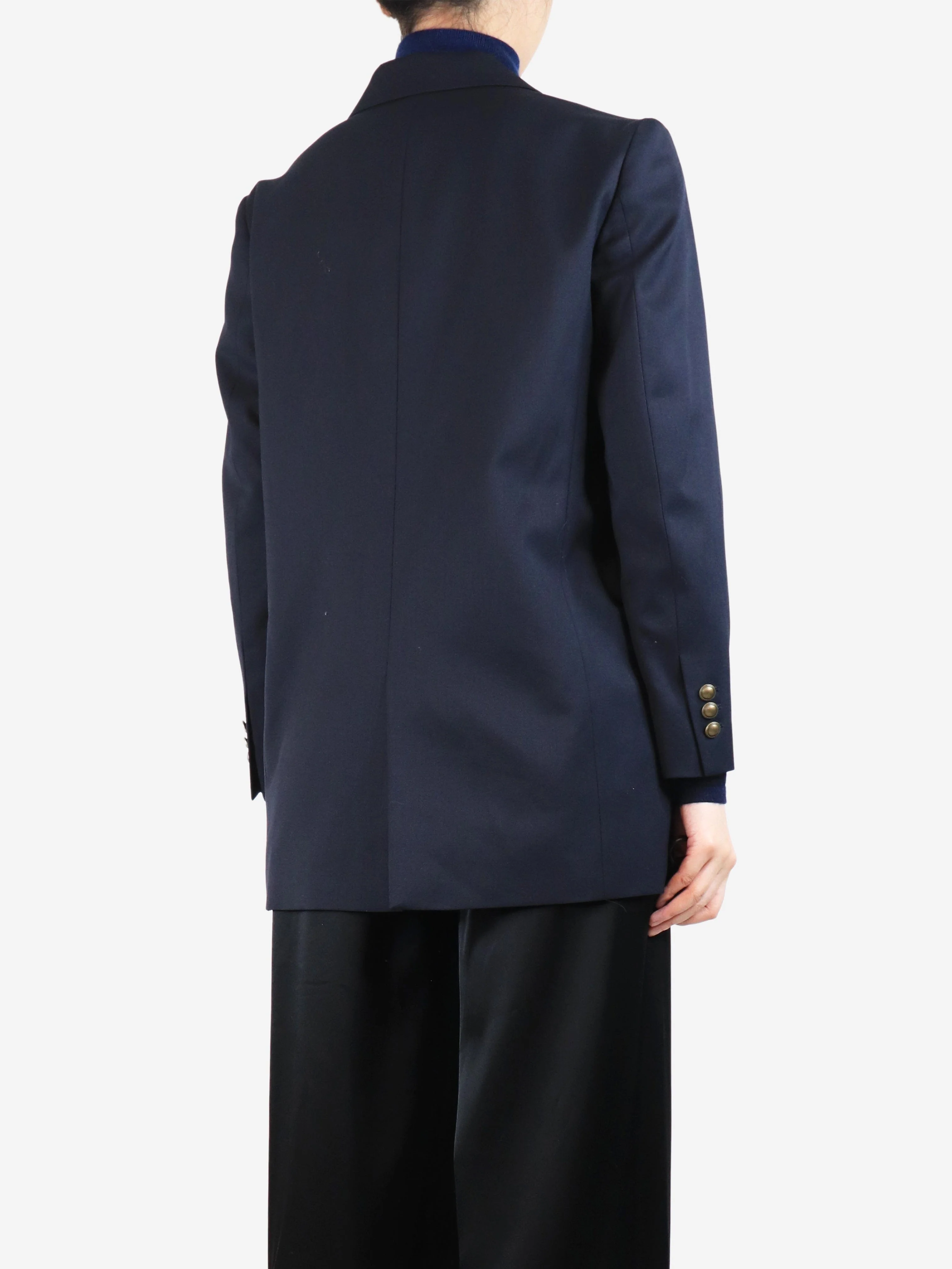 Navy wool-blend blazer - size S - Image 2