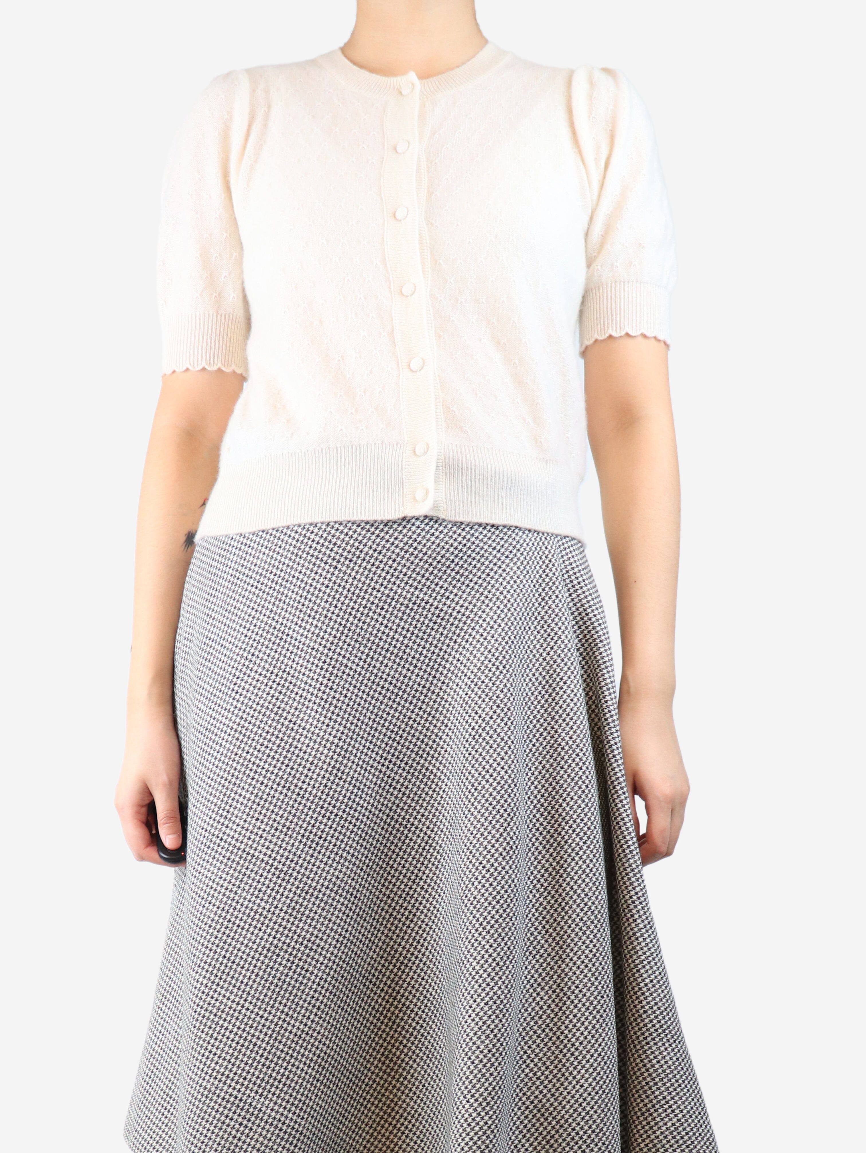 Cream cashmere knit top - size S