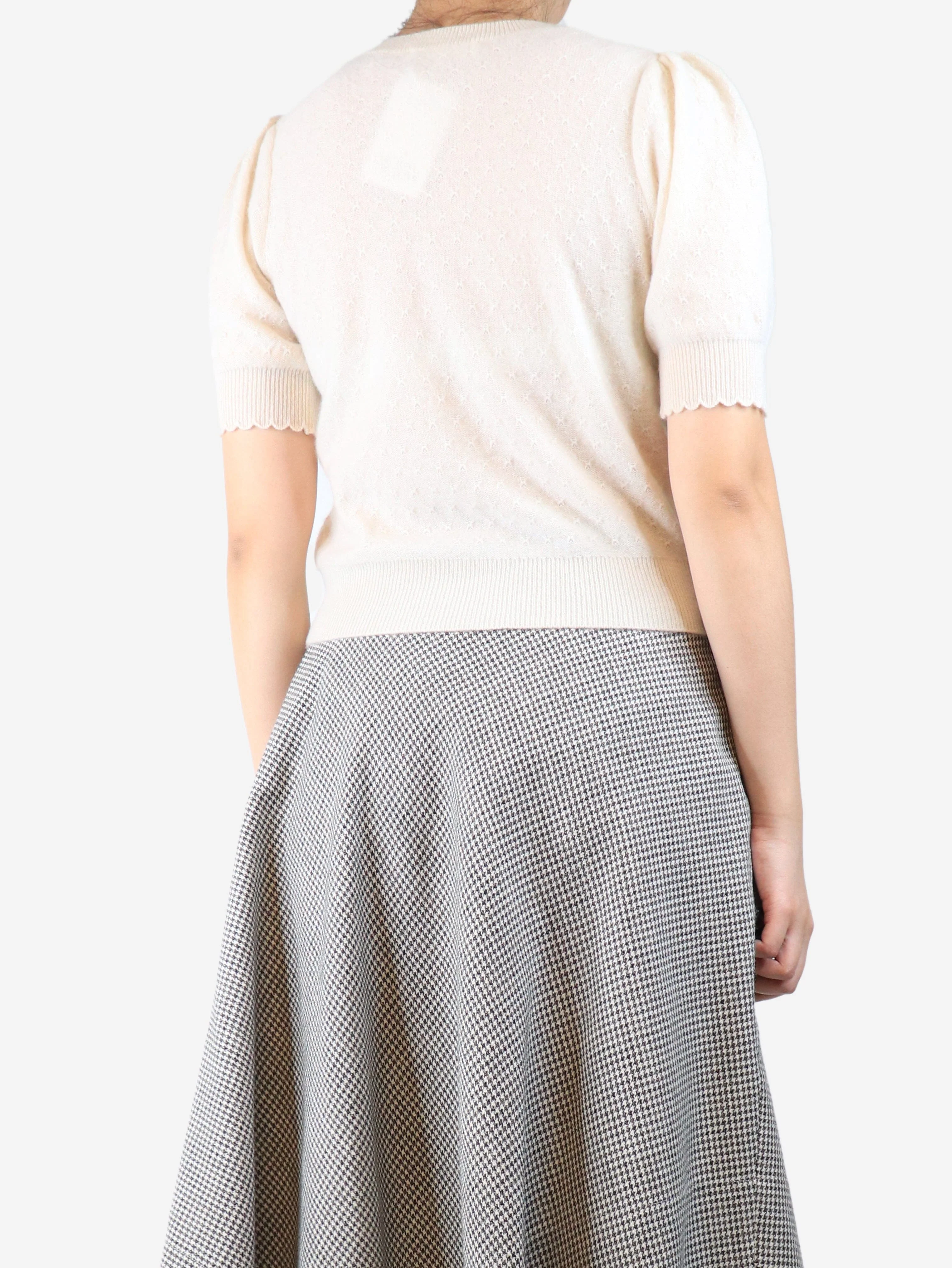 Cream cashmere knit top - size S - Image 2