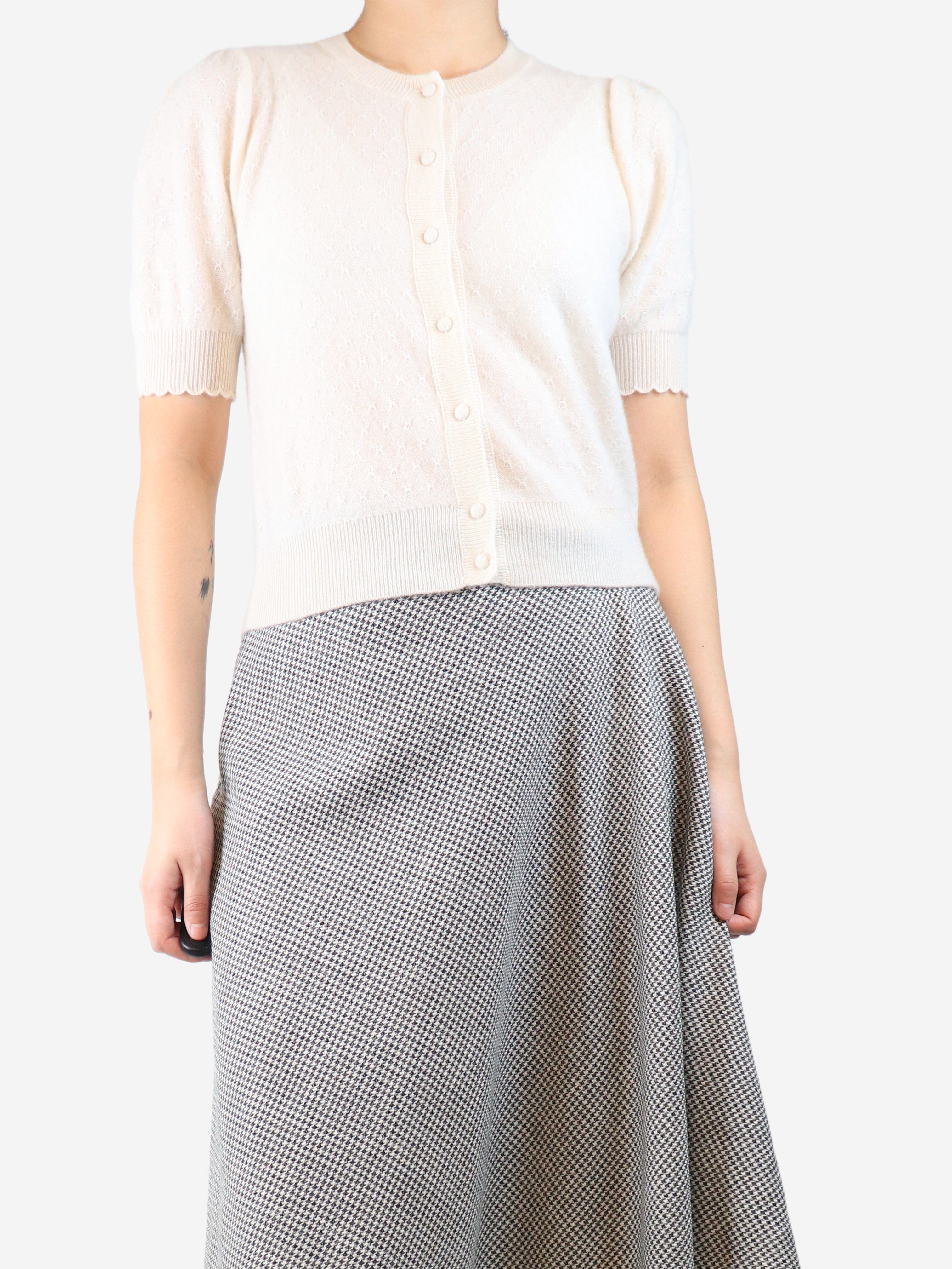 Cream cashmere knit top - size S - Image 3