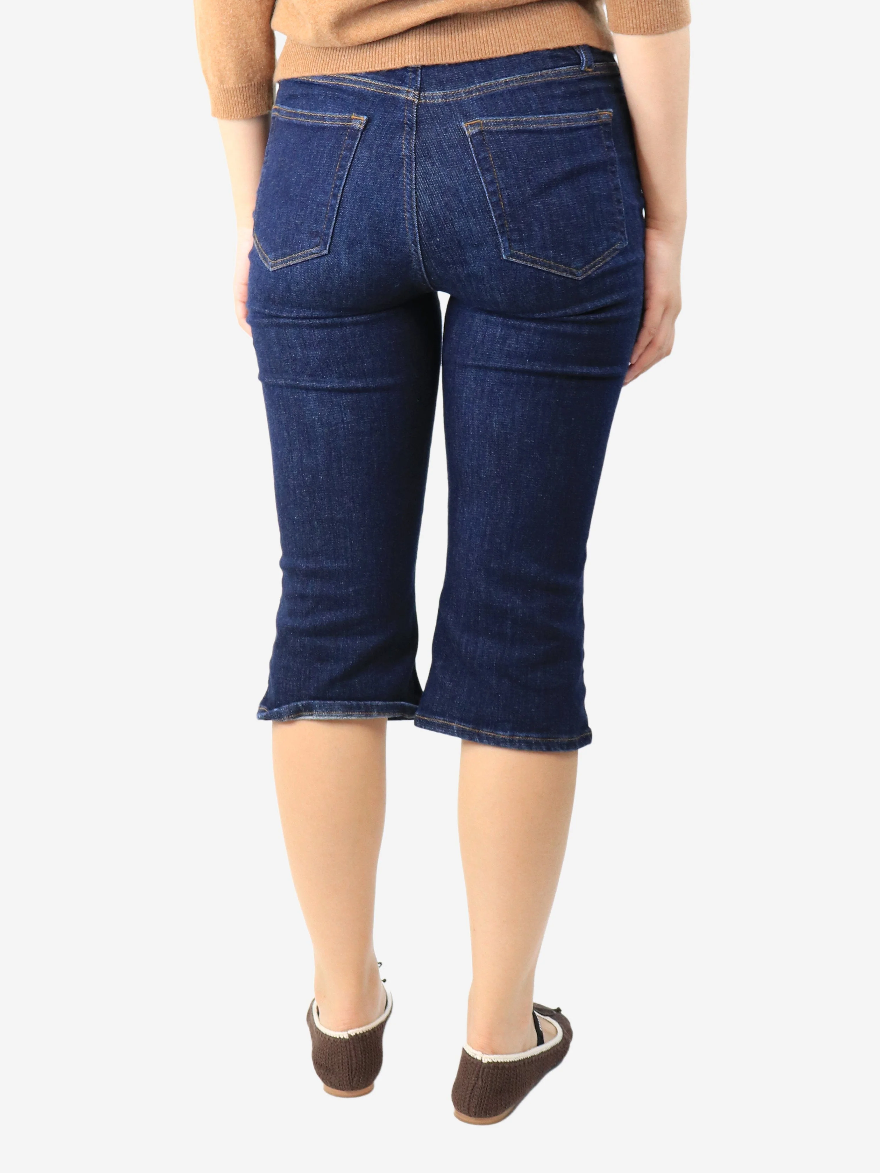 Dark blue cropped jeans - size UK 10 - Image 3