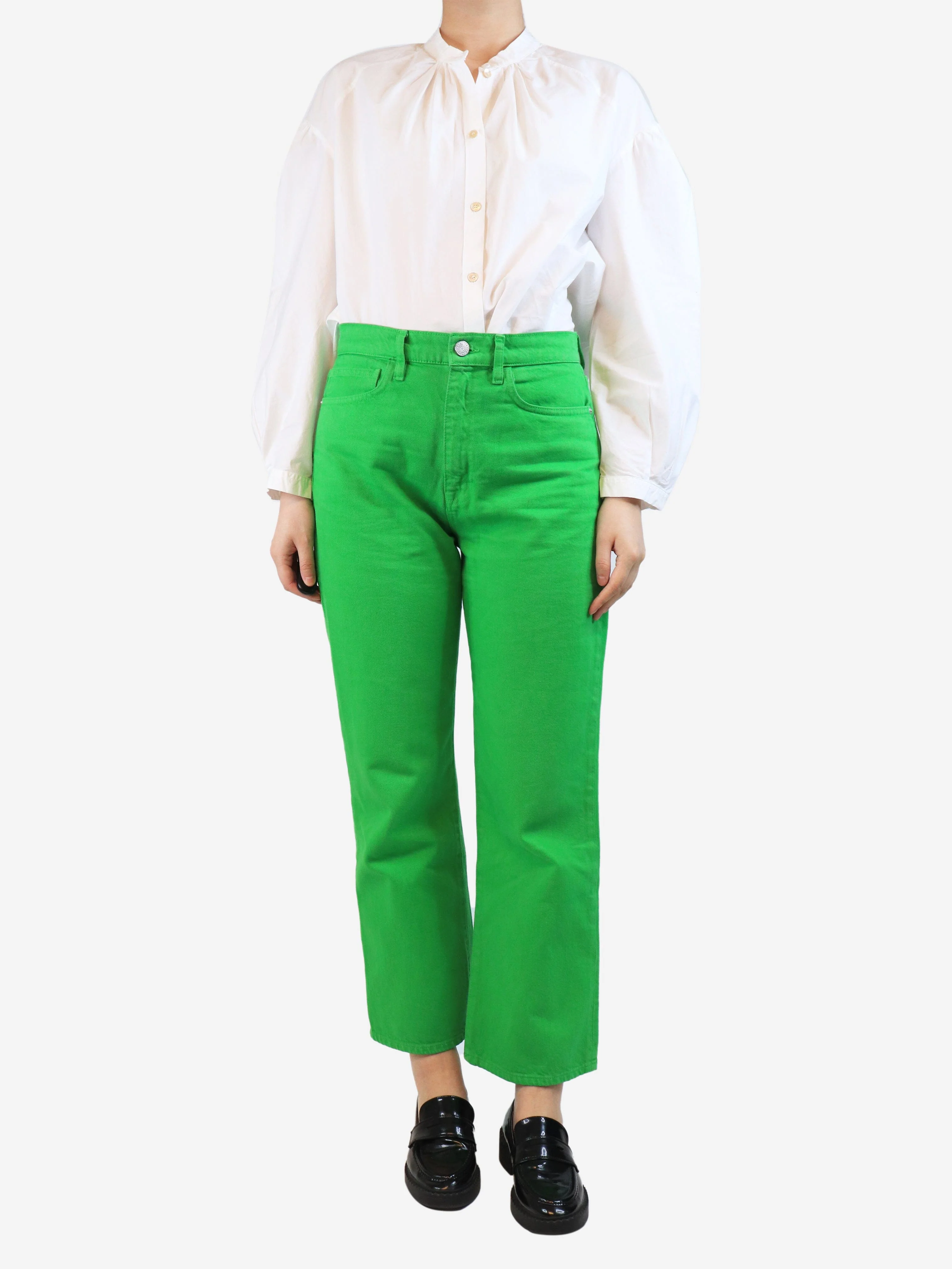 Green Le Jane crop jeans - size UK 10 - Image 2