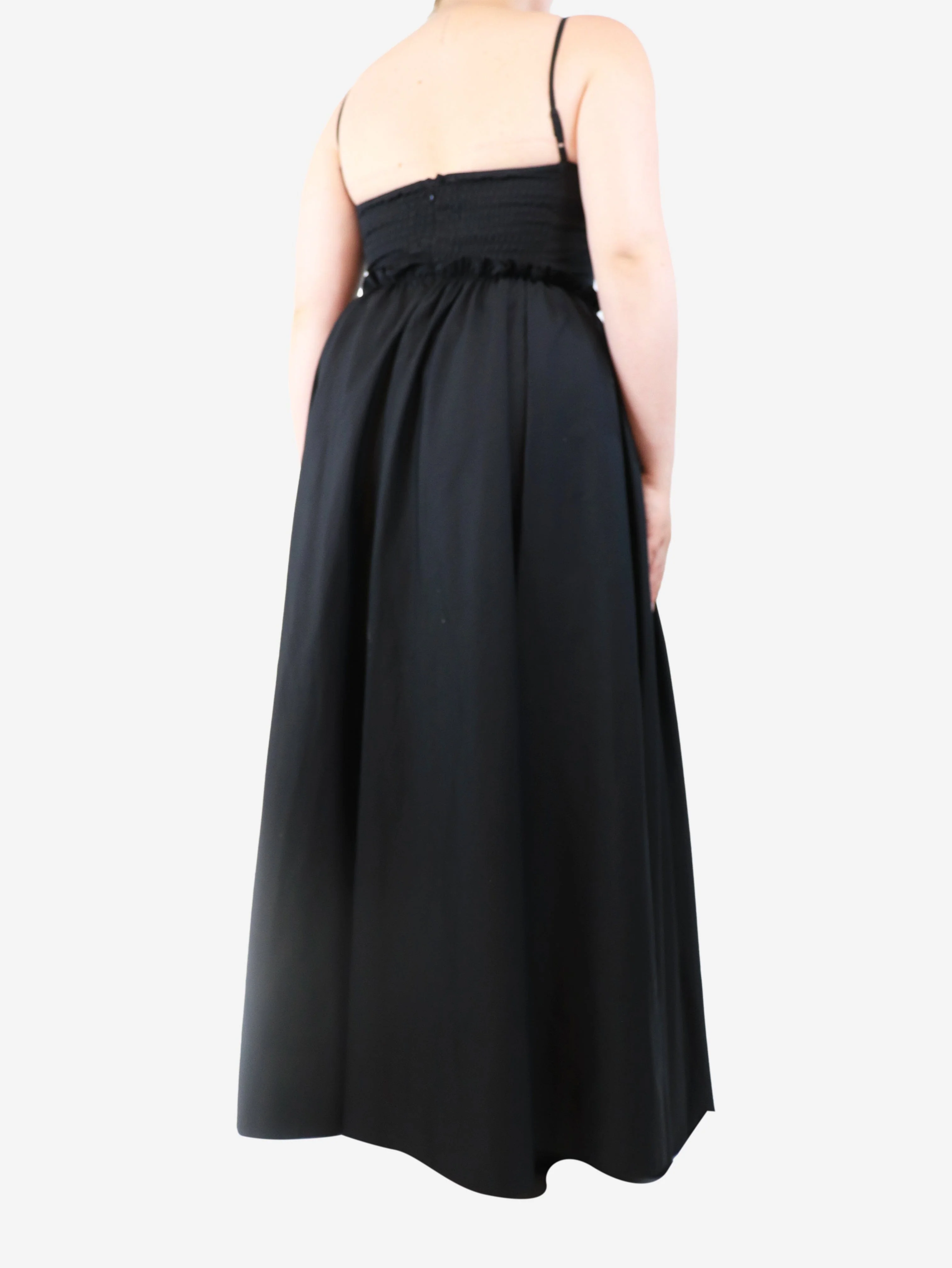 Black cotton-blend midi sundress - size UK 12 - Image 2