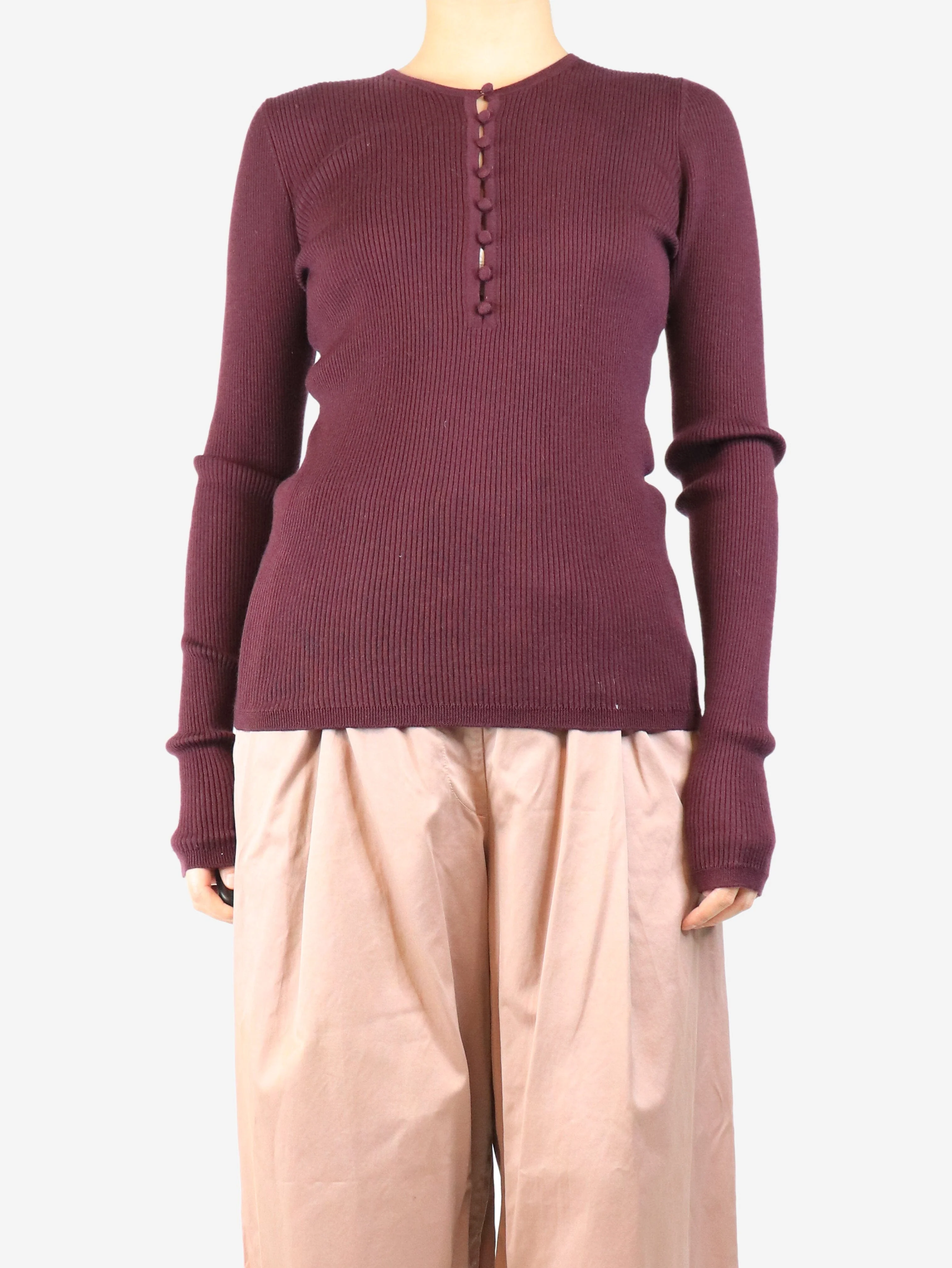 Aubergine knit top - size L