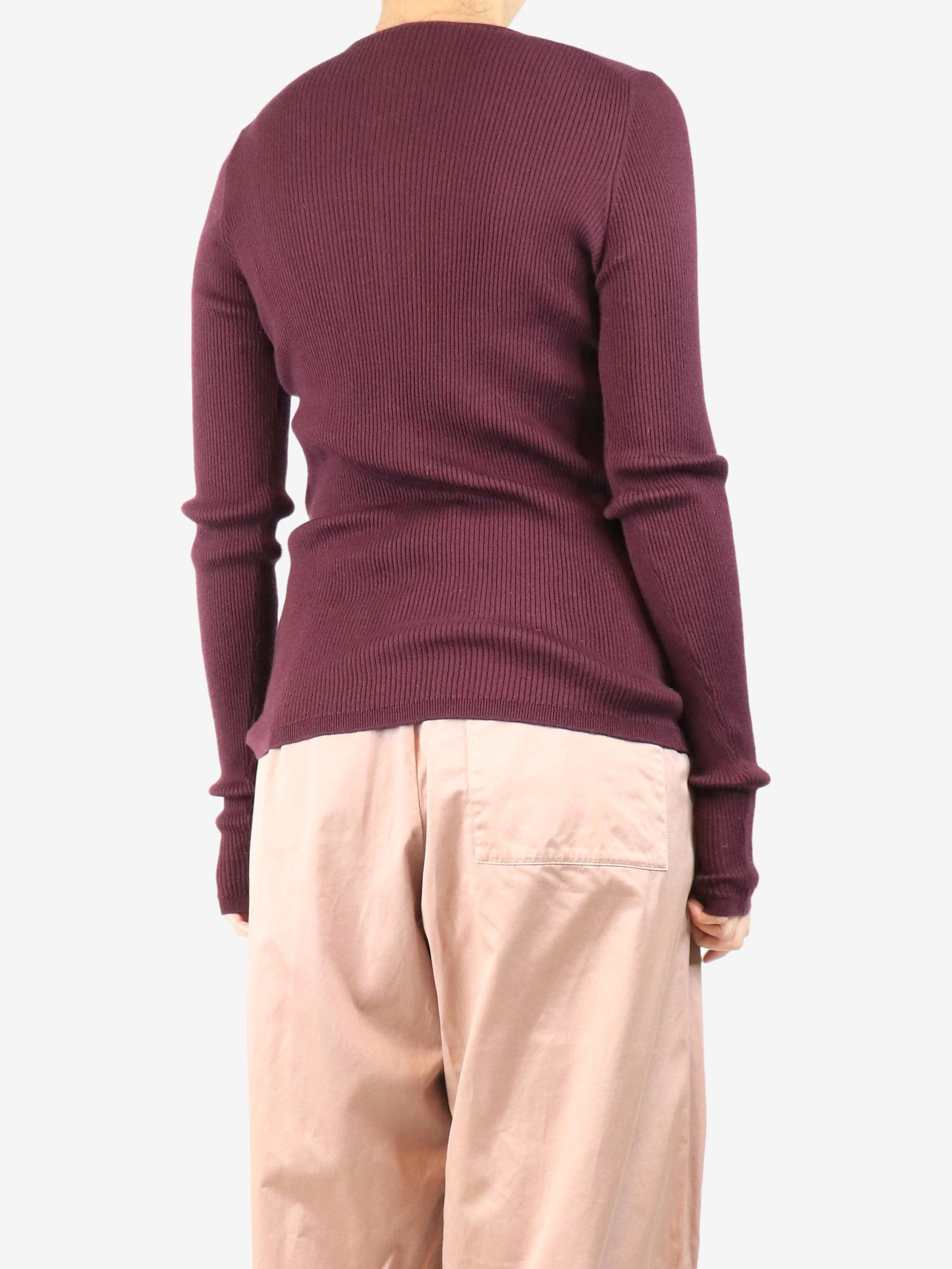Aubergine knit top - size L - Image 2