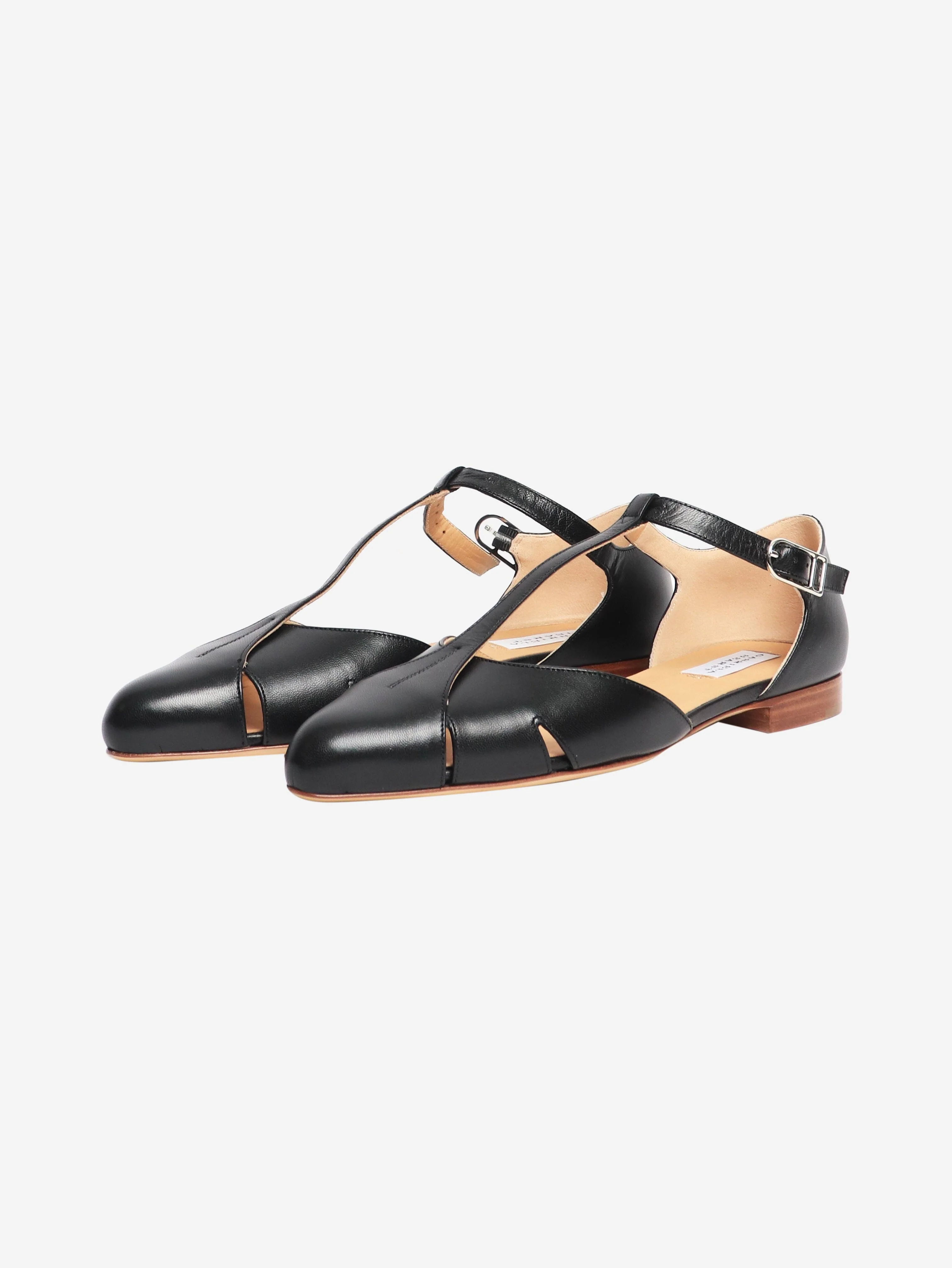 Black leather sandals - size EU 39 (UK 6) - Image 2