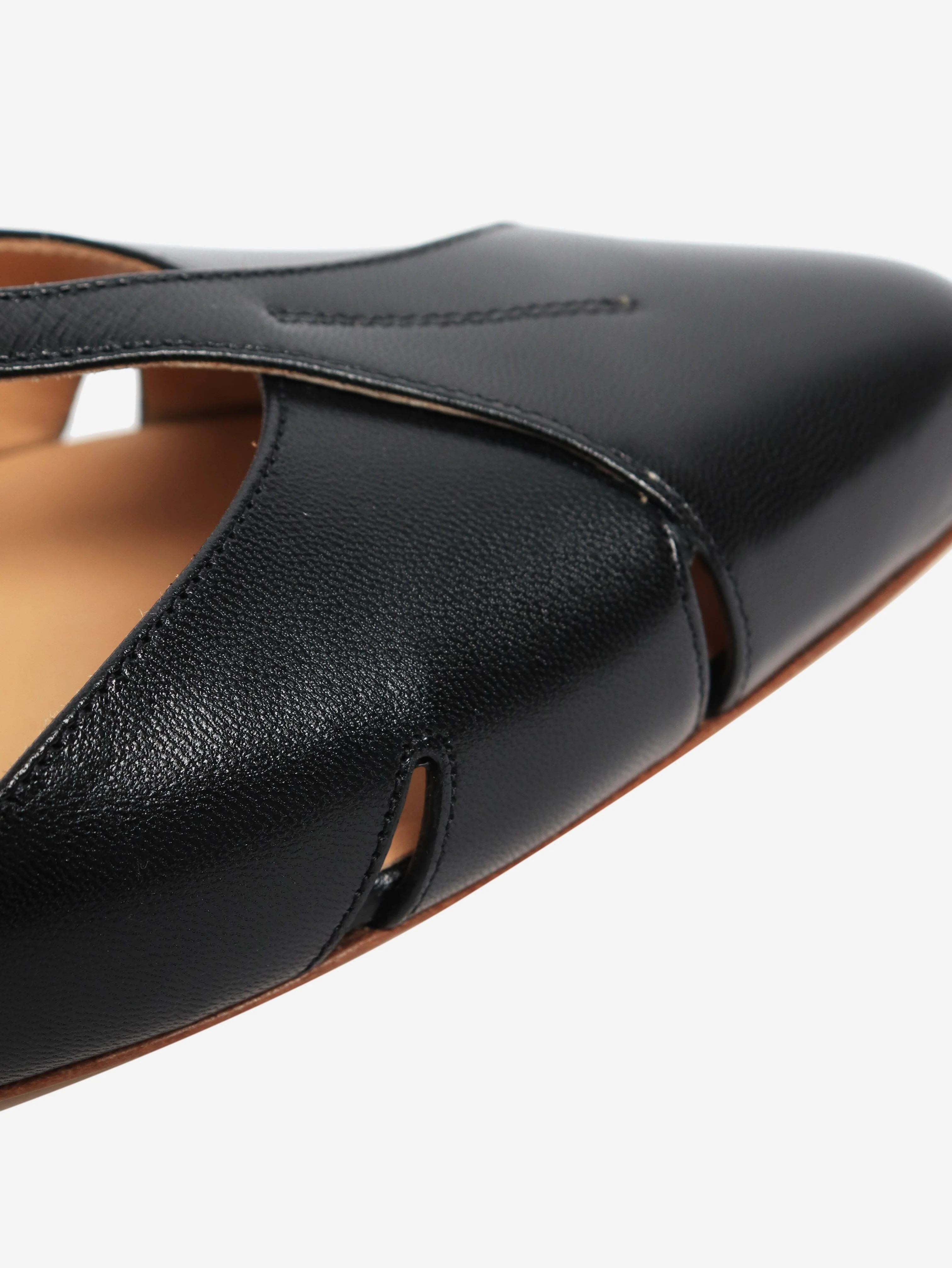 Black leather sandals - size EU 39 (UK 6) - Image 4