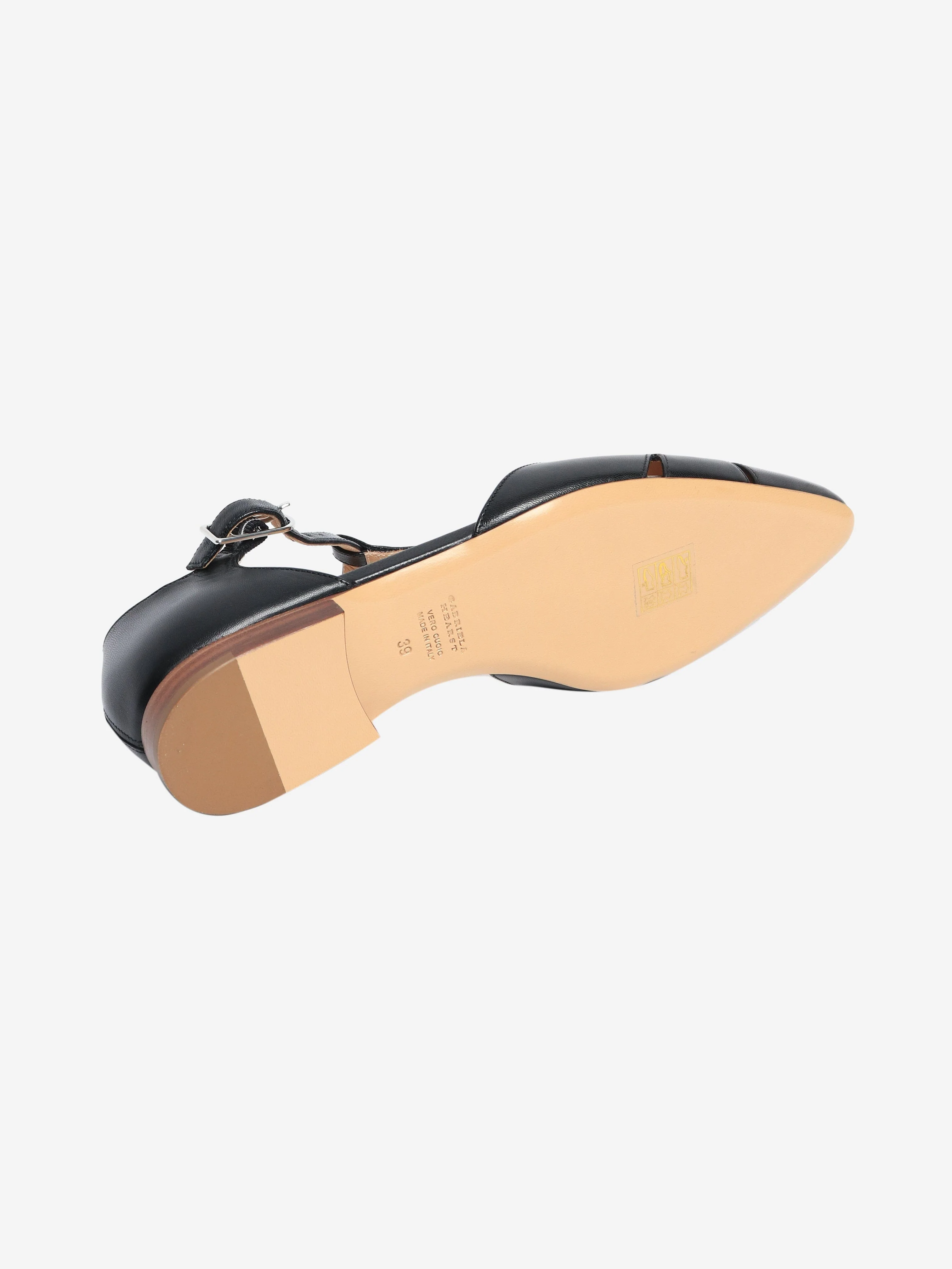 Black leather sandals - size EU 39 (UK 6) - Image 6