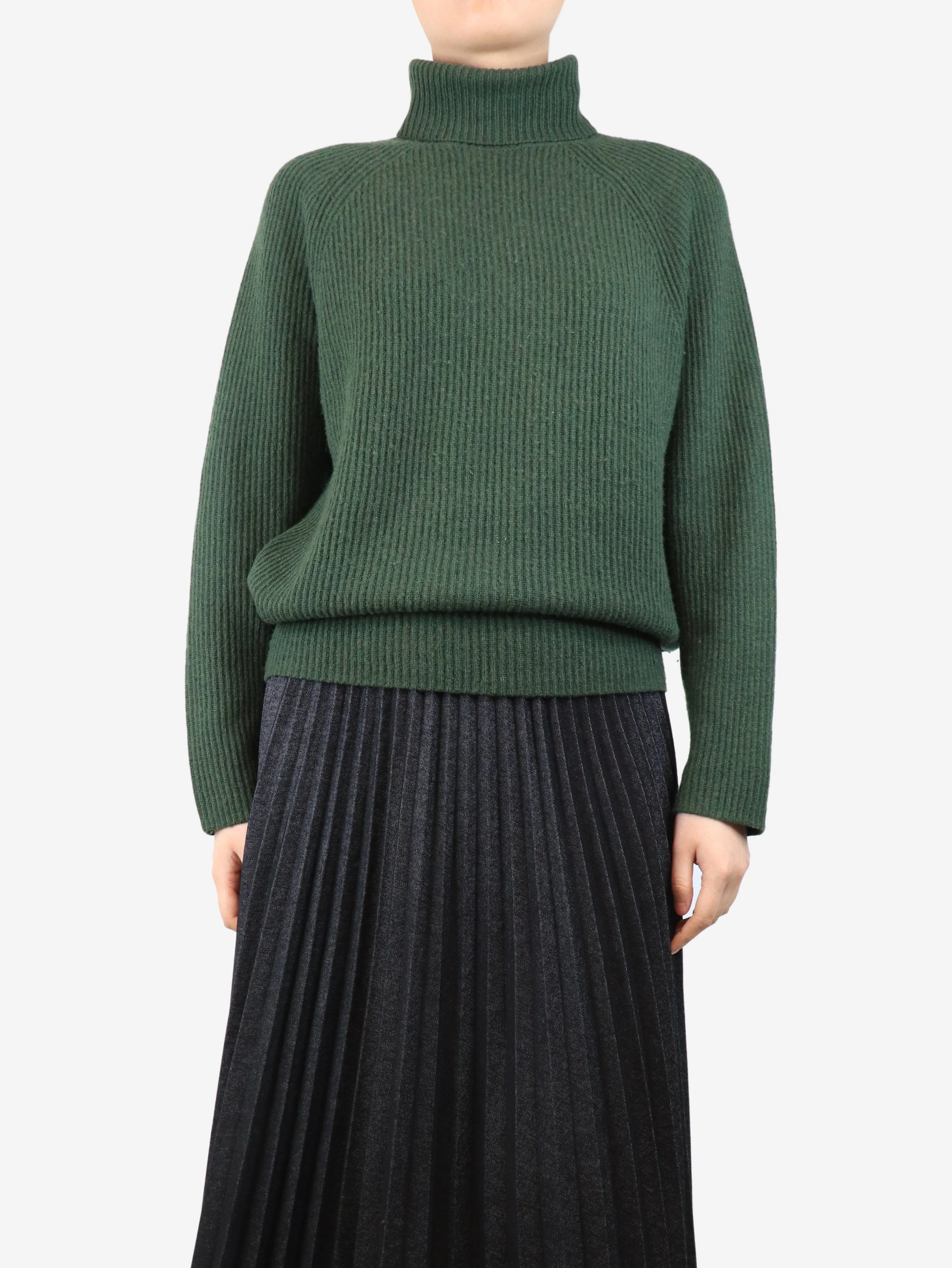 Green turtleneck sweater - size S